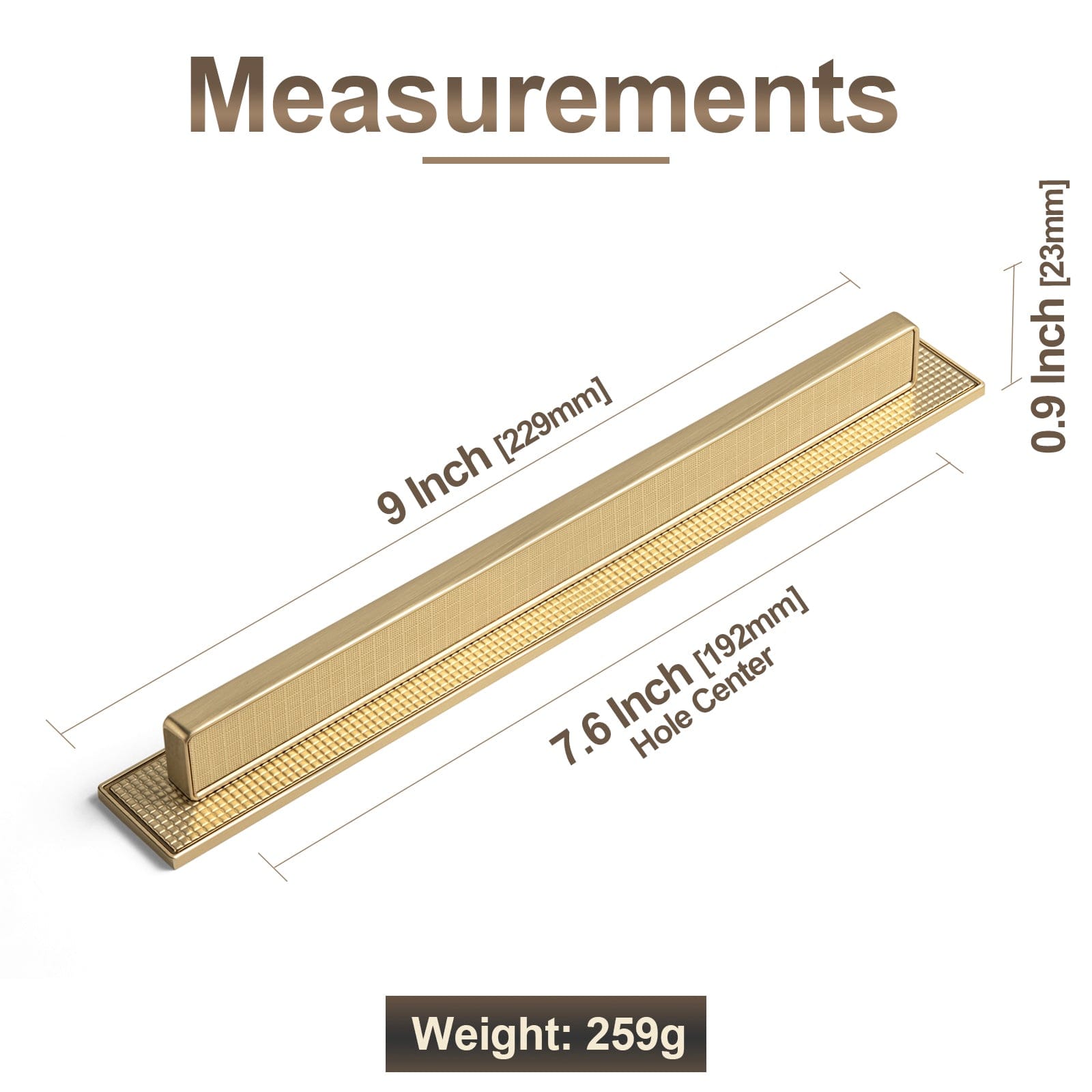 Goo-Ki 2 Pack Linear Architectural Cabinet Pull with Back Plate Textured Grid Cabinet Hardware