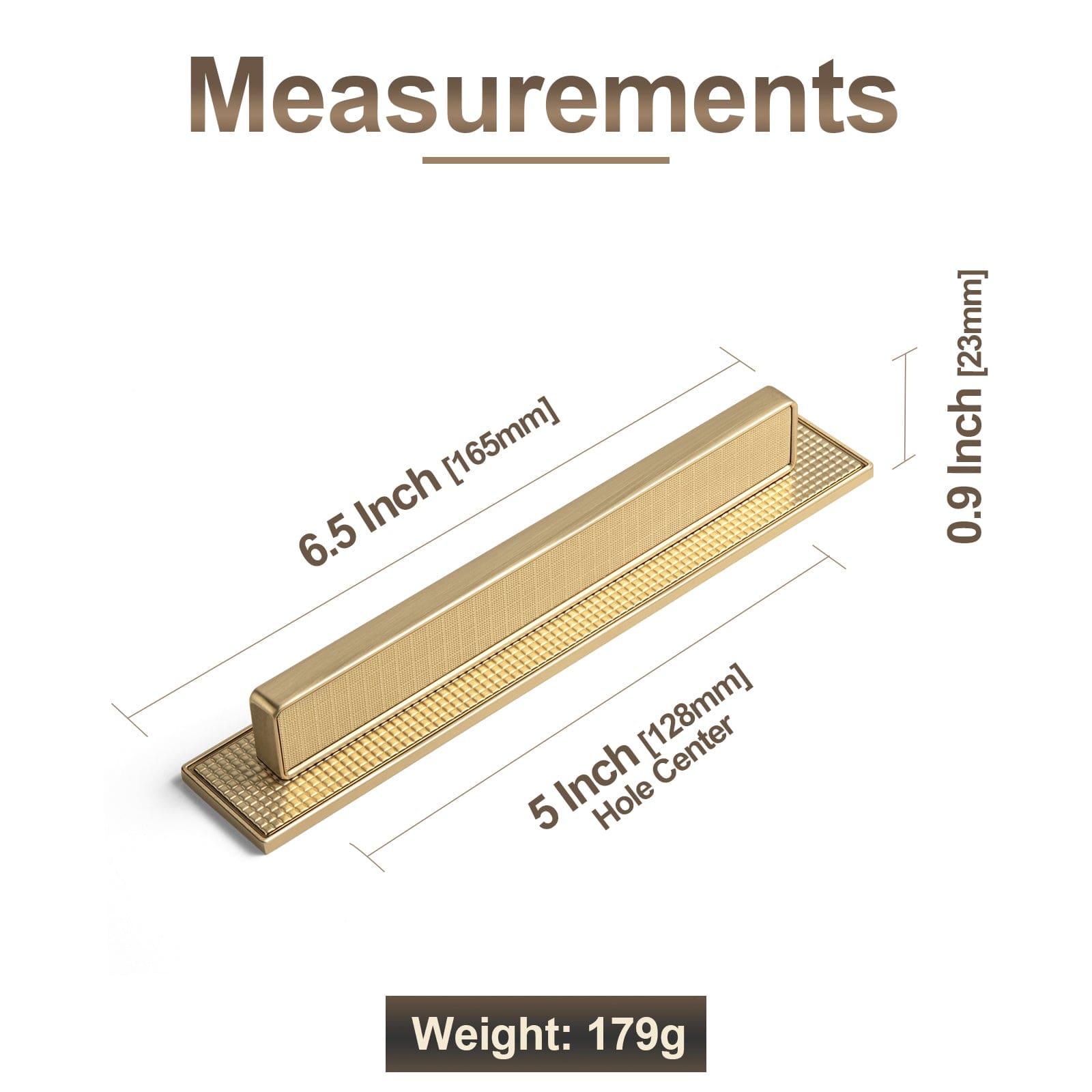 Goo-Ki 2 Pack Linear Architectural Cabinet Pull with Back Plate Textured Grid Cabinet Hardware