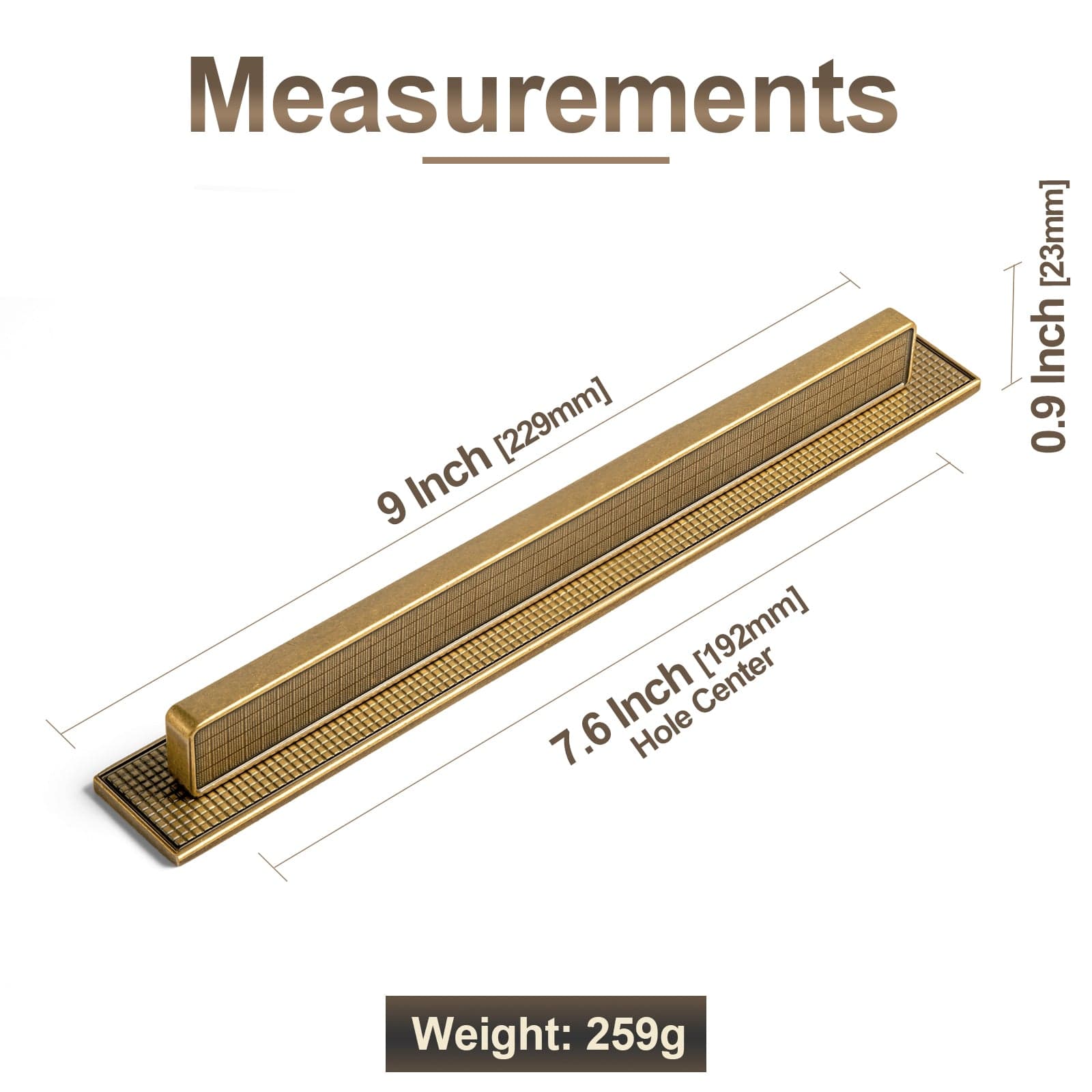 Goo-Ki 2 Pack Linear Architectural Cabinet Pull with Back Plate Textured Grid Cabinet Hardware
