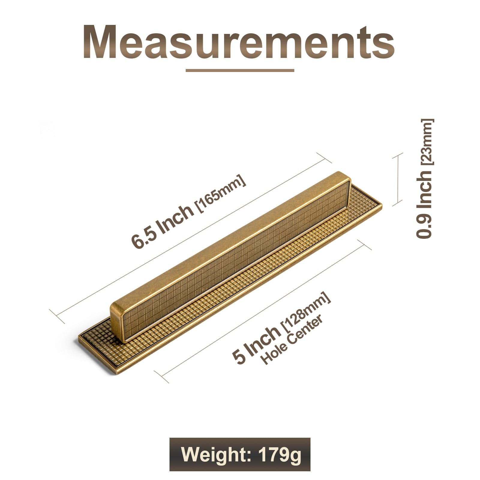 Goo-Ki 2 Pack Linear Architectural Cabinet Pull with Back Plate Textured Grid Cabinet Hardware