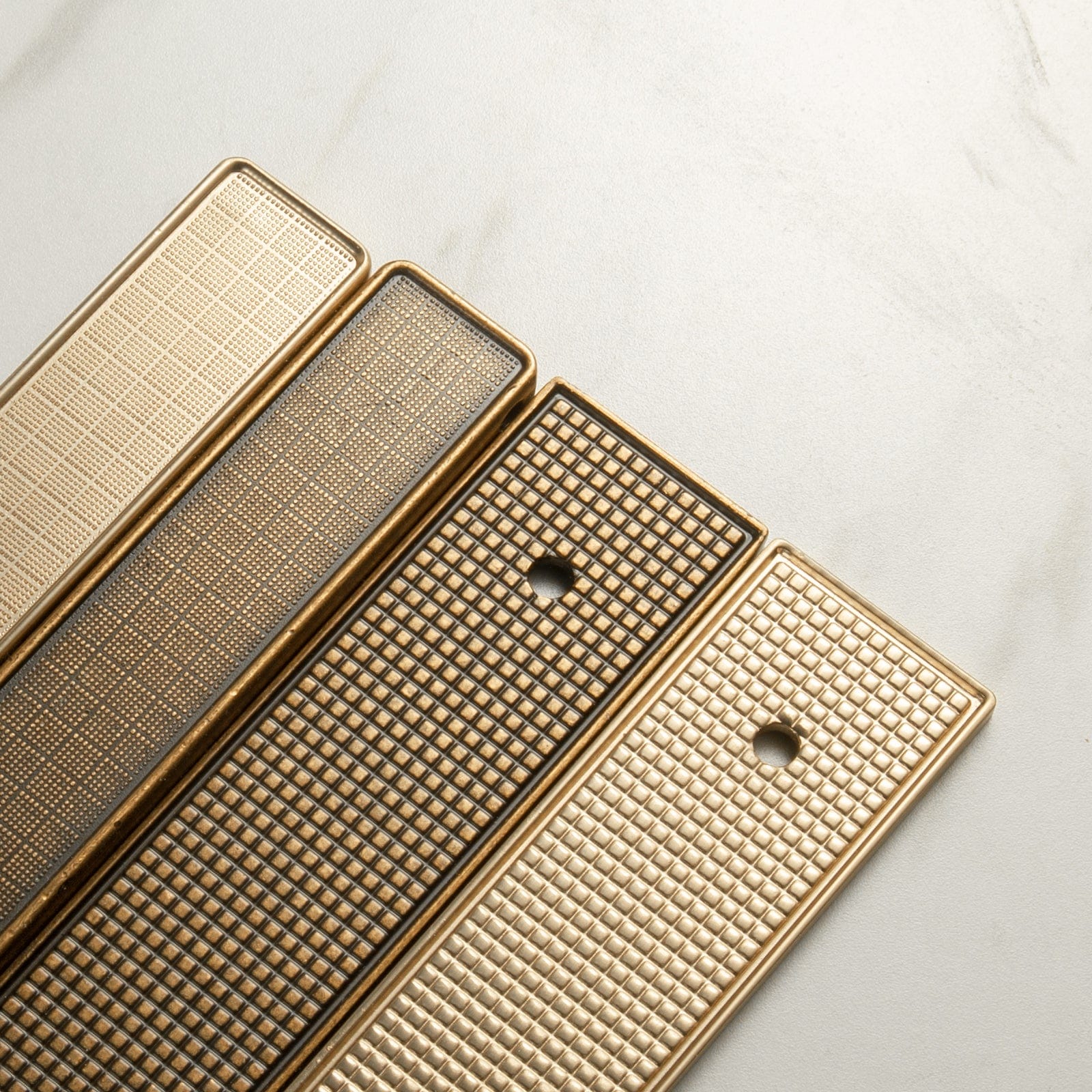 Goo-Ki 2 Pack Linear Architectural Cabinet Pull with Back Plate Textured Grid Cabinet Hardware