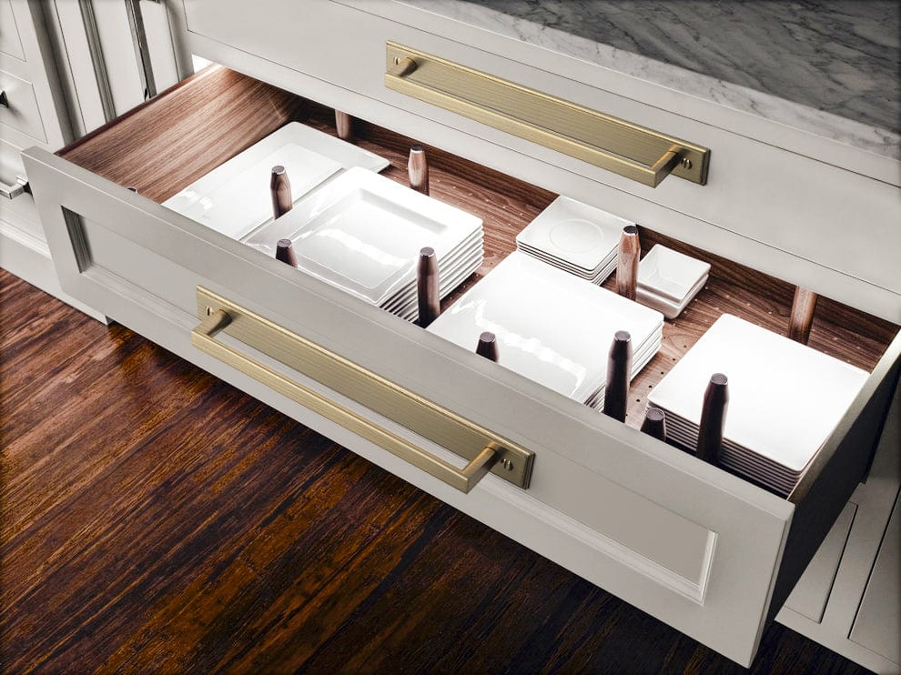 Goo-Ki 2 Pack Long Cabinet Bar Pulls with Back Plates Solid Drawer Handles Set