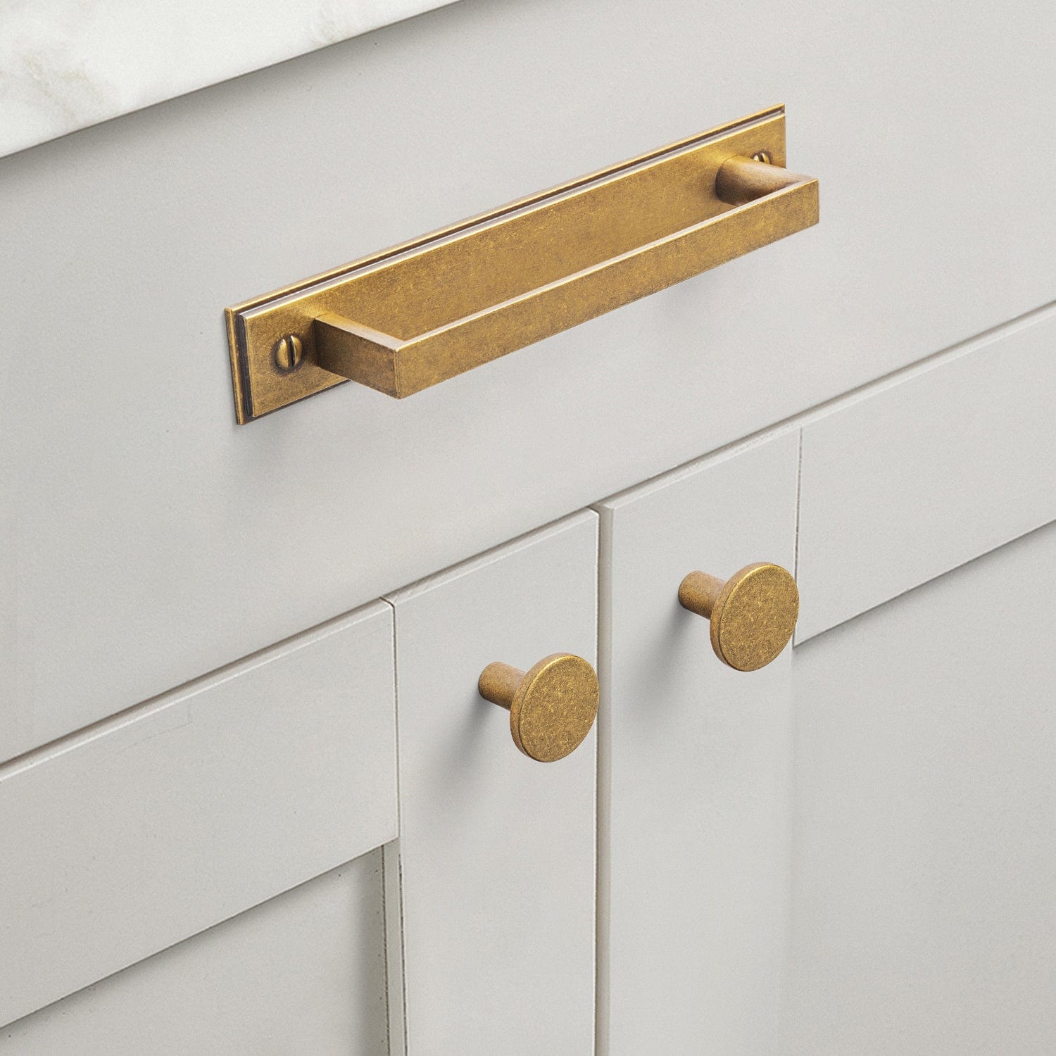 Goo-Ki 2 Pack Long Cabinet Bar Pulls with Back Plates Solid Drawer Handles Set