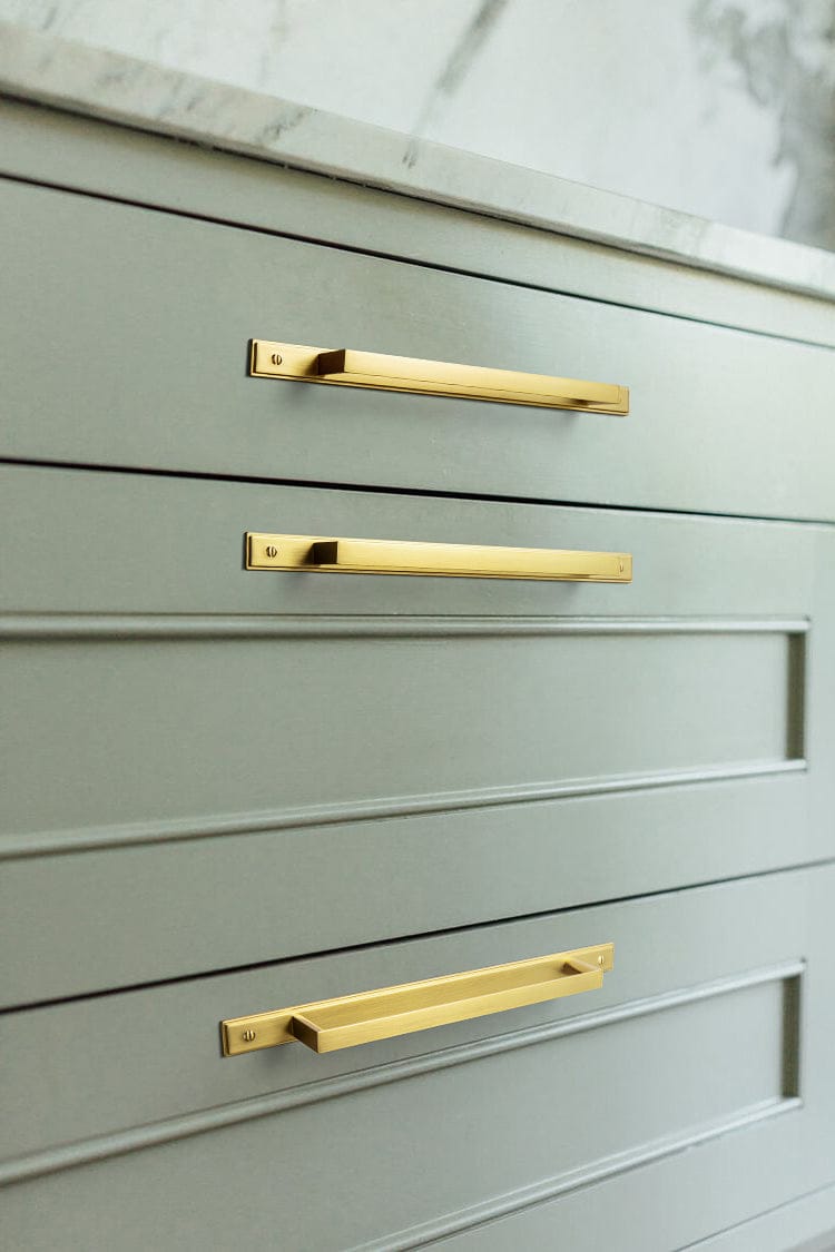 Goo-Ki 2 Pack Long Cabinet Bar Pulls with Back Plates Solid Drawer Handles Set
