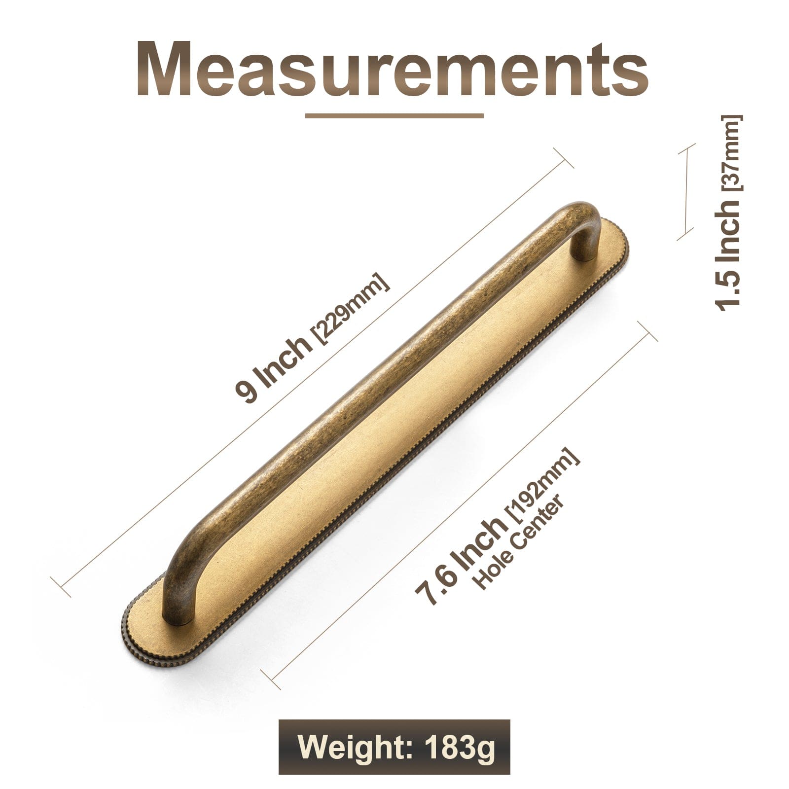 Goo-Ki 2 Pack Modern Geometric Zinc Alloy Cabinet Pulls with Back Plate Sleek Curved Sturdy Cabinet Handles