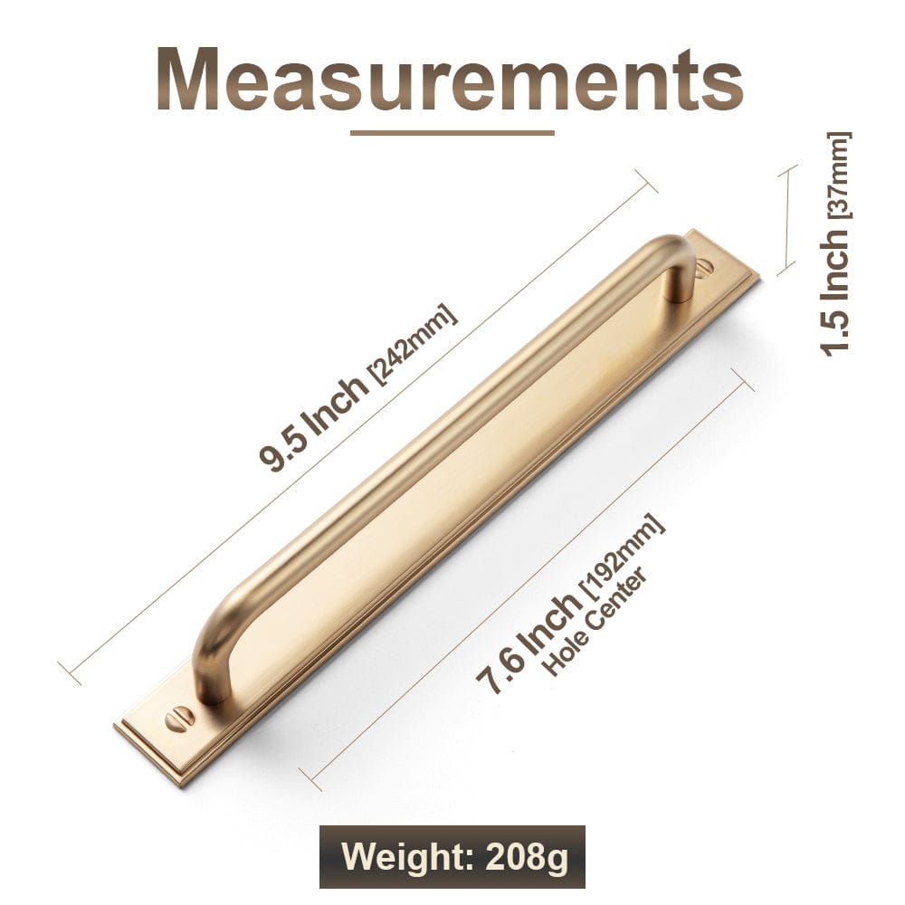 Goo-Ki 2 Pack Modern Geometric Zinc Alloy Cabinet Pulls with Back Plate Sleek Curved Sturdy Cabinet Handles