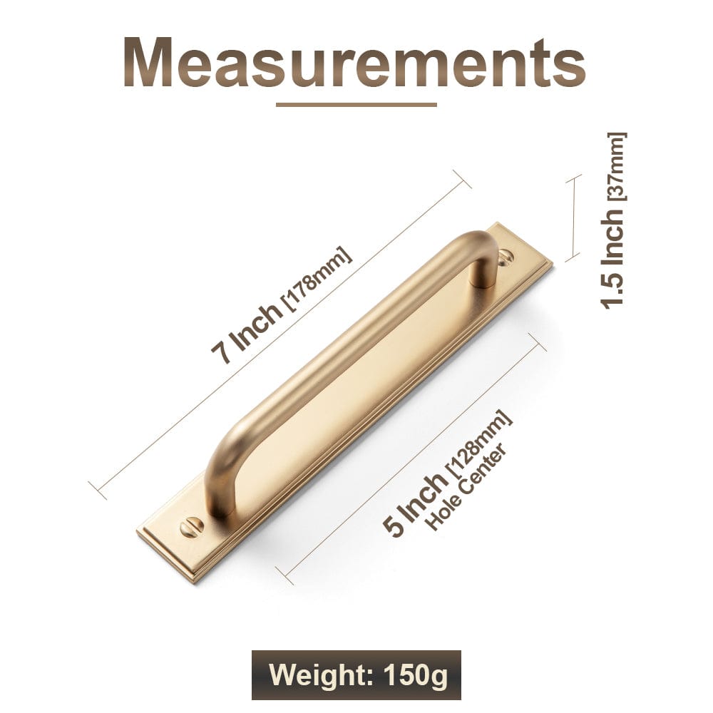 Goo-Ki 2 Pack Modern Geometric Zinc Alloy Cabinet Pulls with Back Plate Sleek Curved Sturdy Cabinet Handles