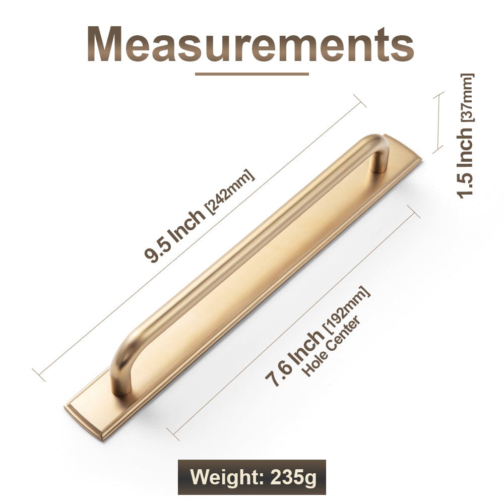 Goo-Ki 2 Pack Modern Geometric Zinc Alloy Cabinet Pulls with Back Plate Sleek Curved Sturdy Cabinet Handles