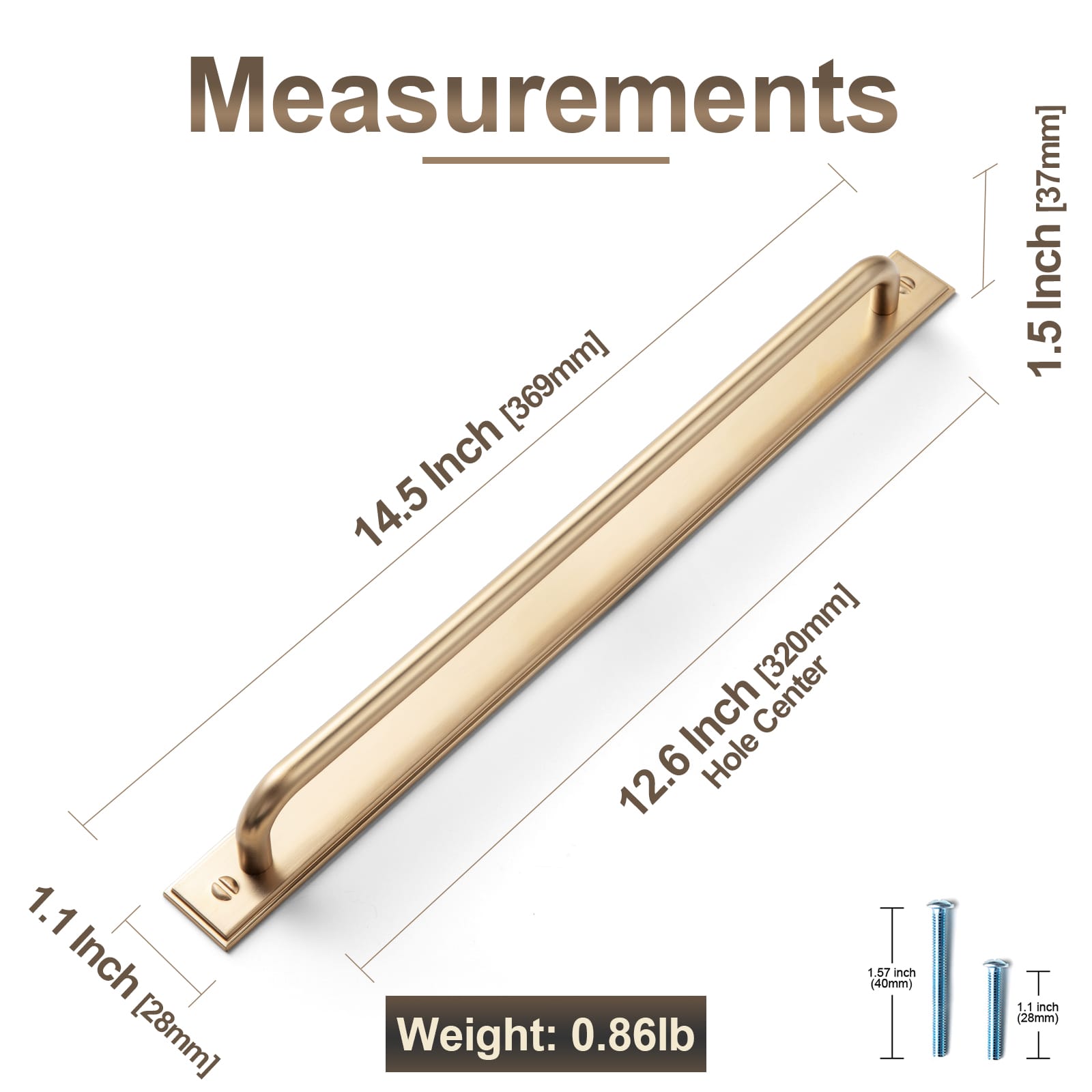 Goo-Ki 2 Pack Modern Geometric Zinc Alloy Cabinet Pulls with Back Plate Sleek Curved Sturdy Cabinet Handles