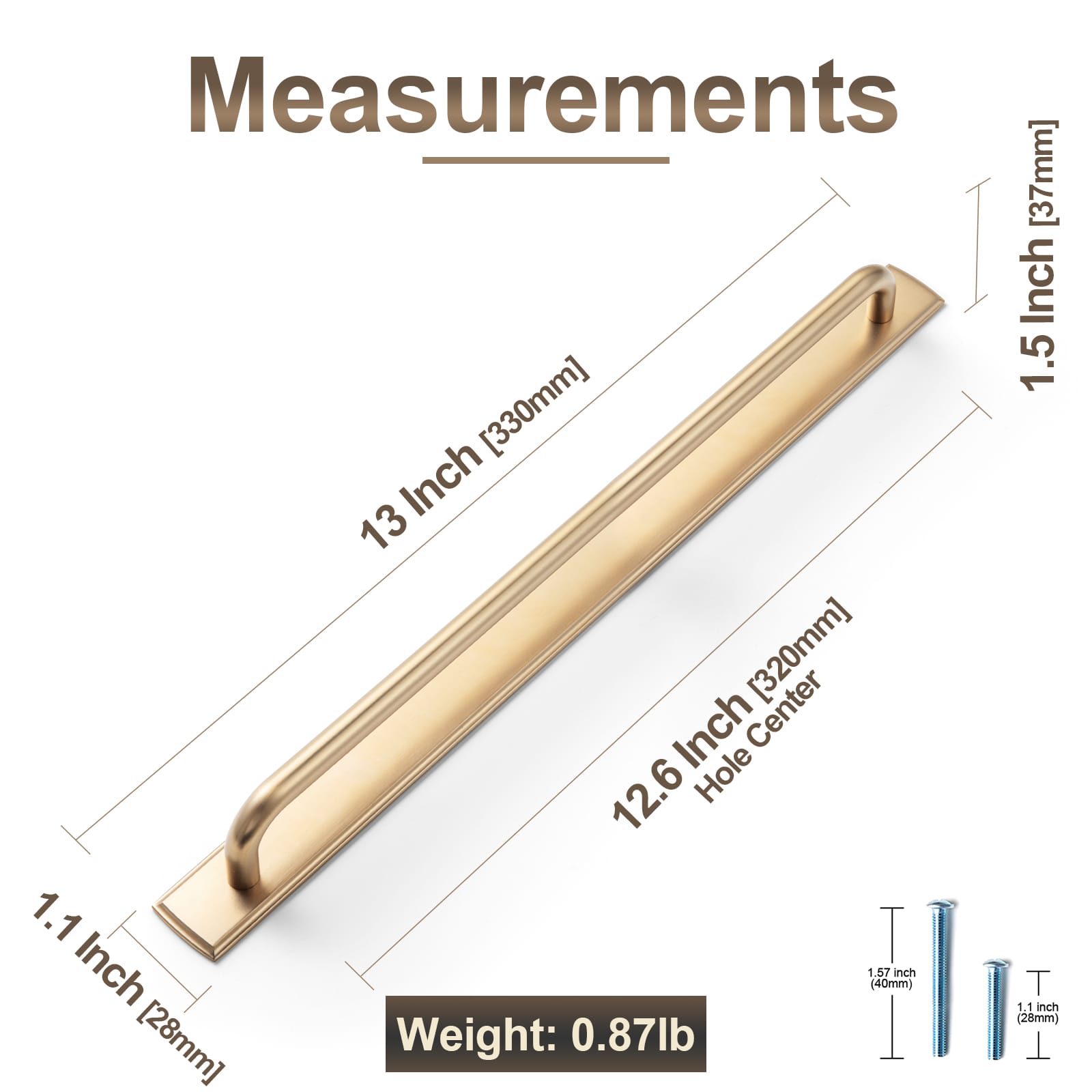 Goo-Ki 2 Pack Modern Geometric Zinc Alloy Cabinet Pulls with Back Plate Sleek Curved Sturdy Cabinet Handles
