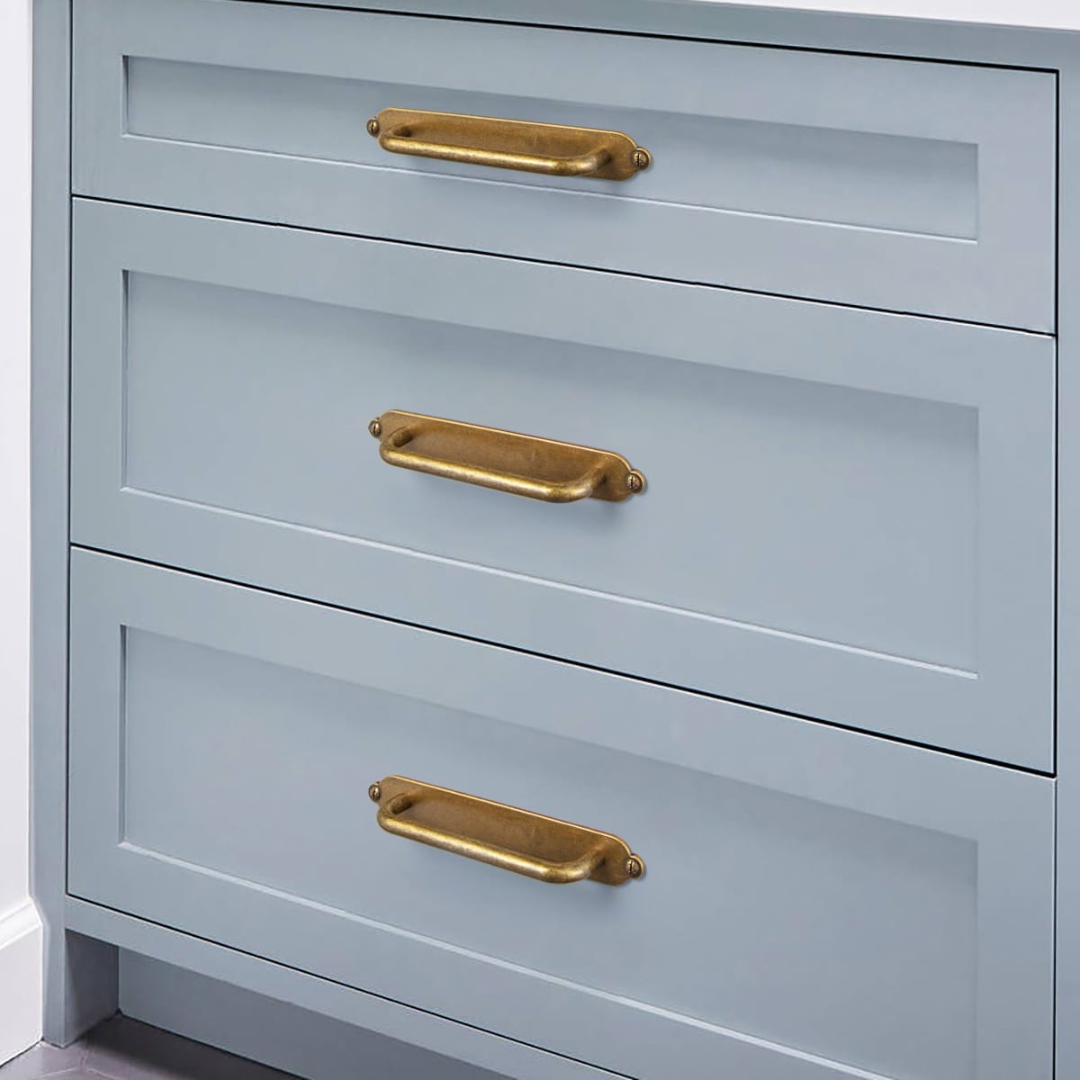 Goo-Ki 2 Pack Modern Geometric Zinc Alloy Cabinet Pulls with Back Plate Sleek Curved Sturdy Cabinet Handles