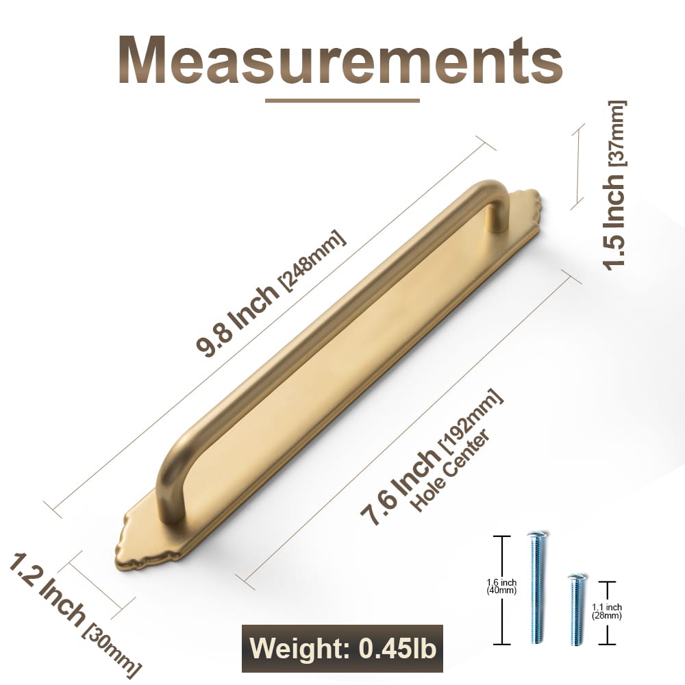 Goo-Ki 2 Pack Modern Geometric Zinc Alloy Cabinet Pulls with Back Plate Sleek Curved Sturdy Cabinet Handles