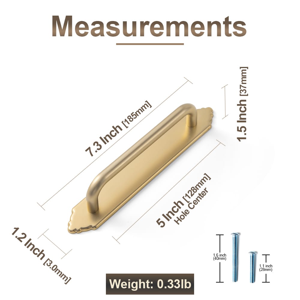 Goo-Ki 2 Pack Modern Geometric Zinc Alloy Cabinet Pulls with Back Plate Sleek Curved Sturdy Cabinet Handles