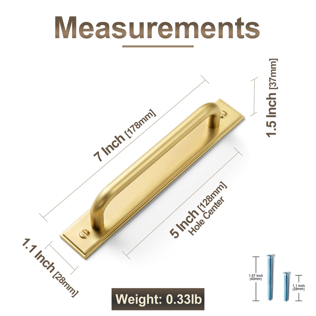 Goo-Ki 2 Pack Modern Geometric Zinc Alloy Cabinet Pulls with Back Plate Sleek Curved Sturdy Cabinet Handles