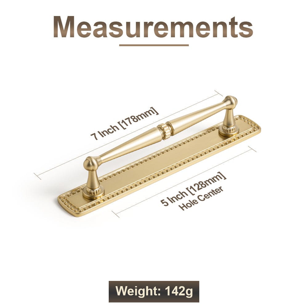 Goo-Ki 2 Pack Ornate Vintage Brass Drawer Pulls - Classic Cabinet Handles with Decorative Back Plates