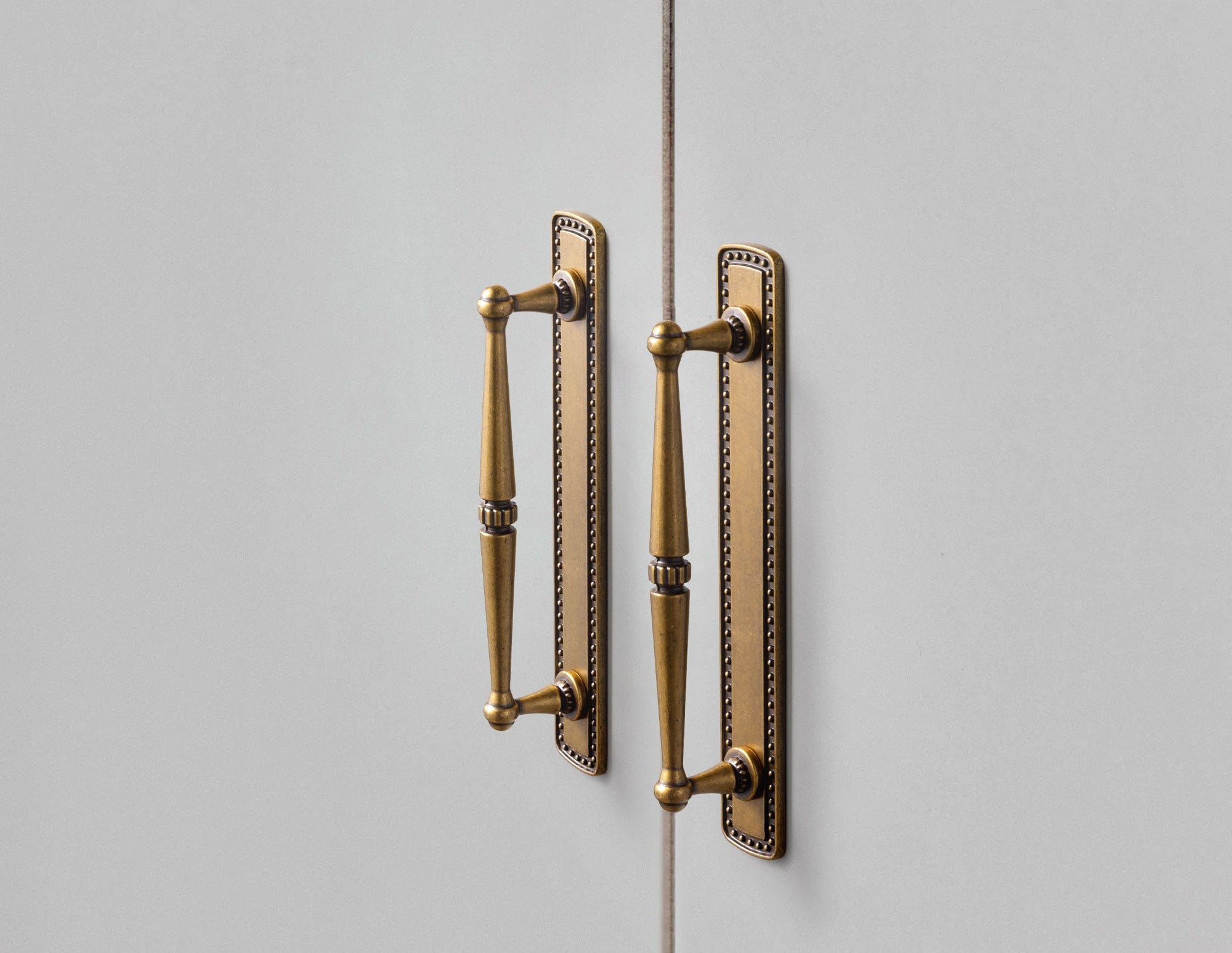 Goo-Ki 2 Pack Ornate Vintage Brass Drawer Pulls - Classic Cabinet Handles with Decorative Back Plates