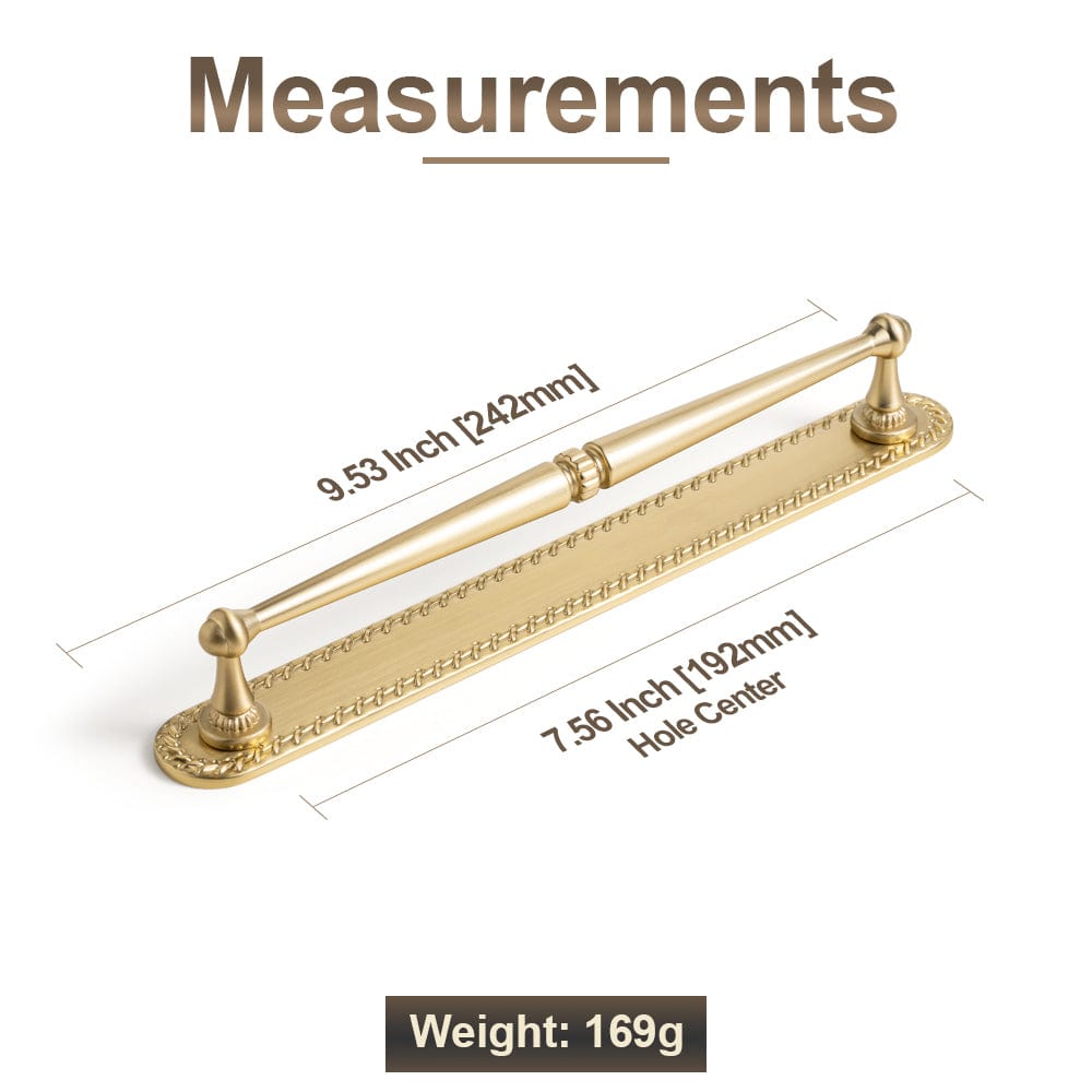 Goo-Ki 2 Pack Ornate Vintage Brass Drawer Pulls - Classic Cabinet Handles with Decorative Back Plates