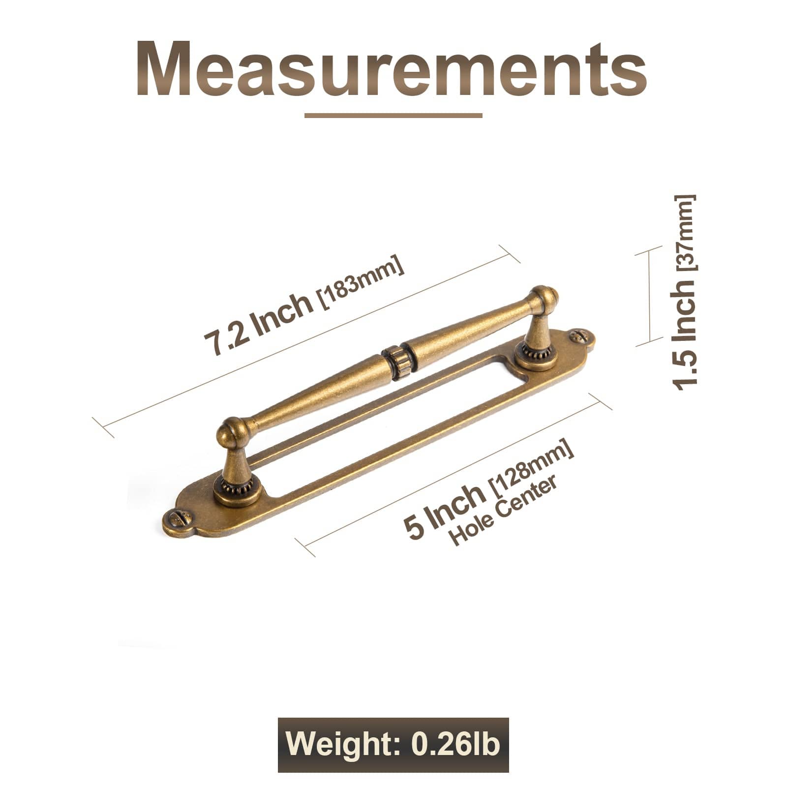 Goo-Ki 2 Pack Ornate Vintage Brass Drawer Pulls - Classic Cabinet Handles with Decorative Back Plates