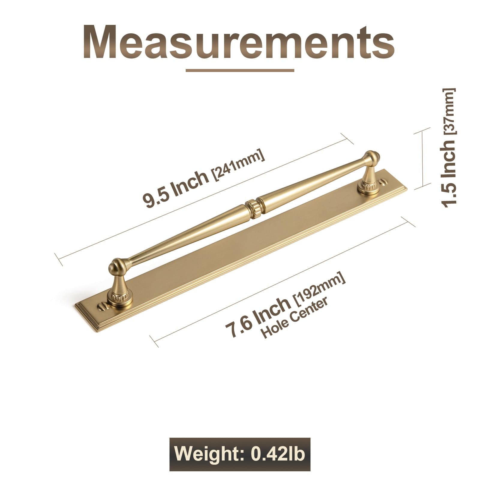 Goo-Ki 2 Pack Ornate Vintage Brass Drawer Pulls - Classic Cabinet Handles with Decorative Back Plates