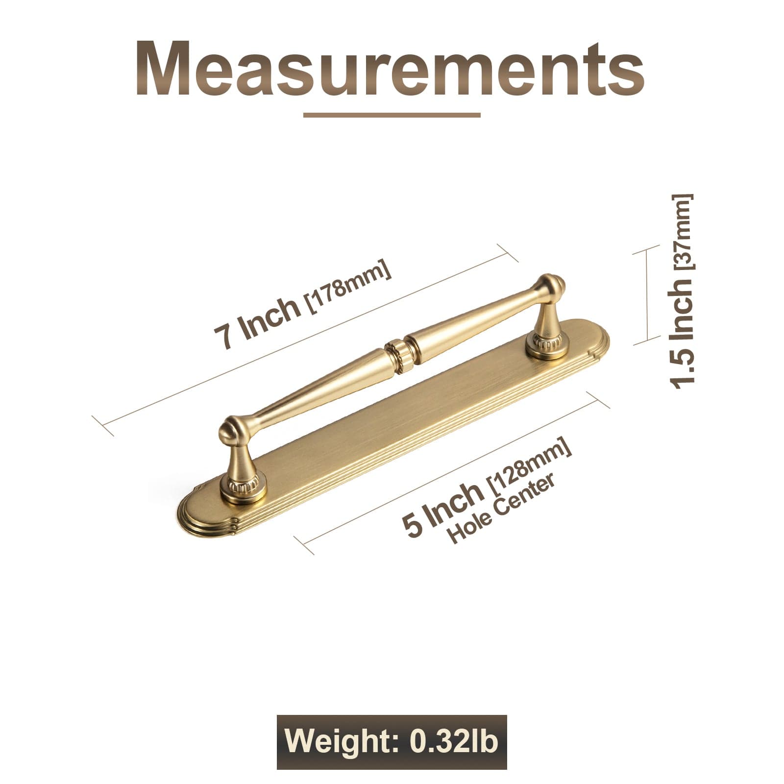 Goo-Ki 2 Pack Ornate Vintage Brass Drawer Pulls - Classic Cabinet Handles with Decorative Back Plates
