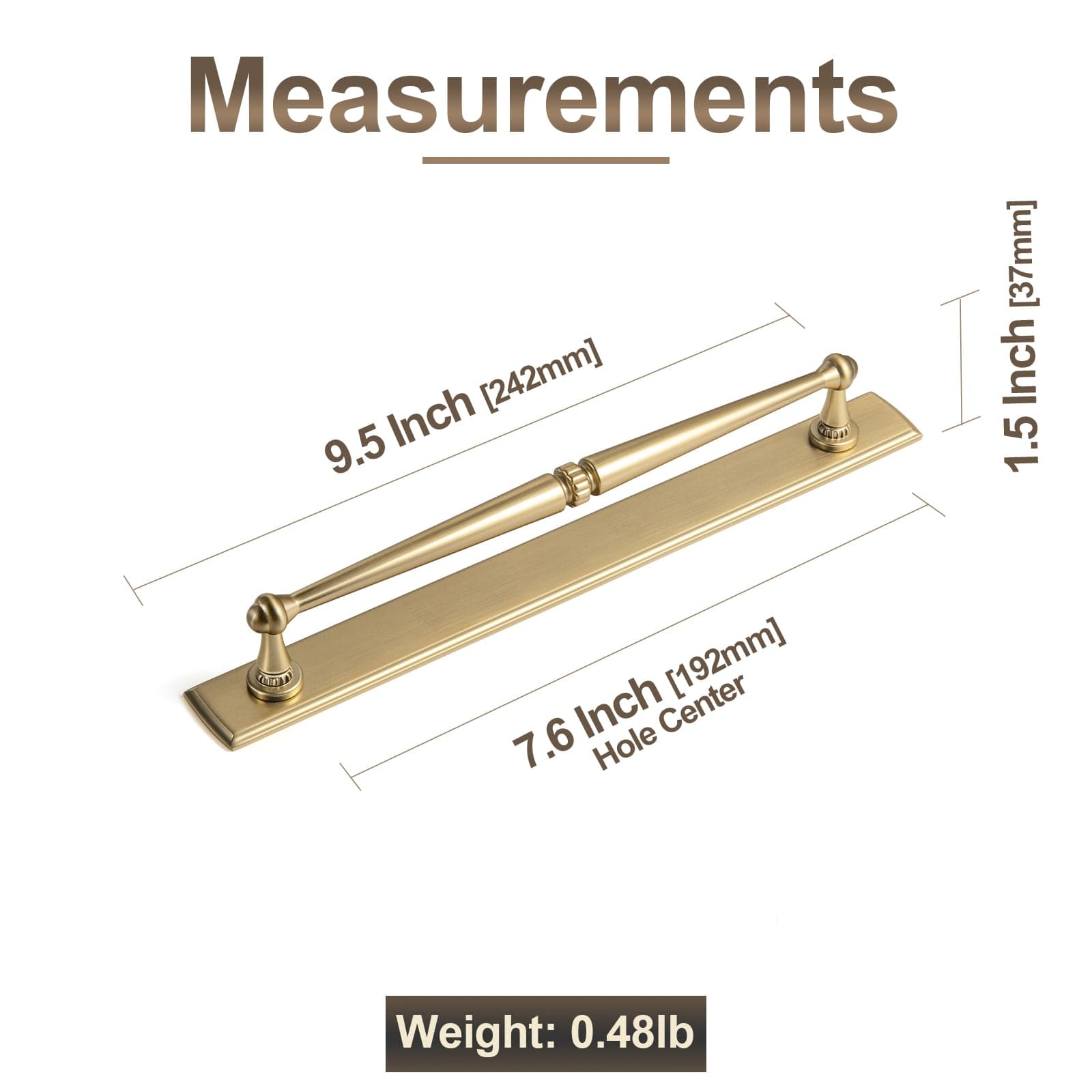 Goo-Ki 2 Pack Ornate Vintage Brass Drawer Pulls - Classic Cabinet Handles with Decorative Back Plates