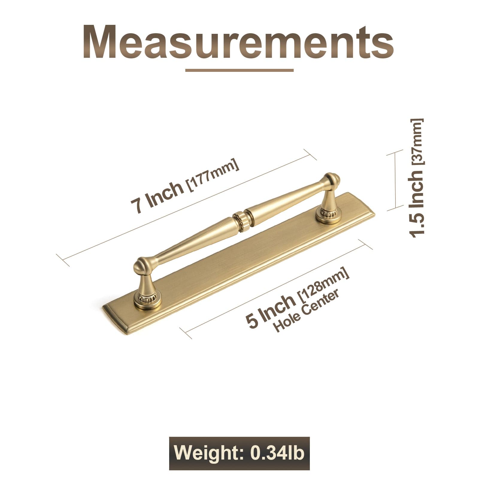 Goo-Ki 2 Pack Ornate Vintage Brass Drawer Pulls - Classic Cabinet Handles with Decorative Back Plates