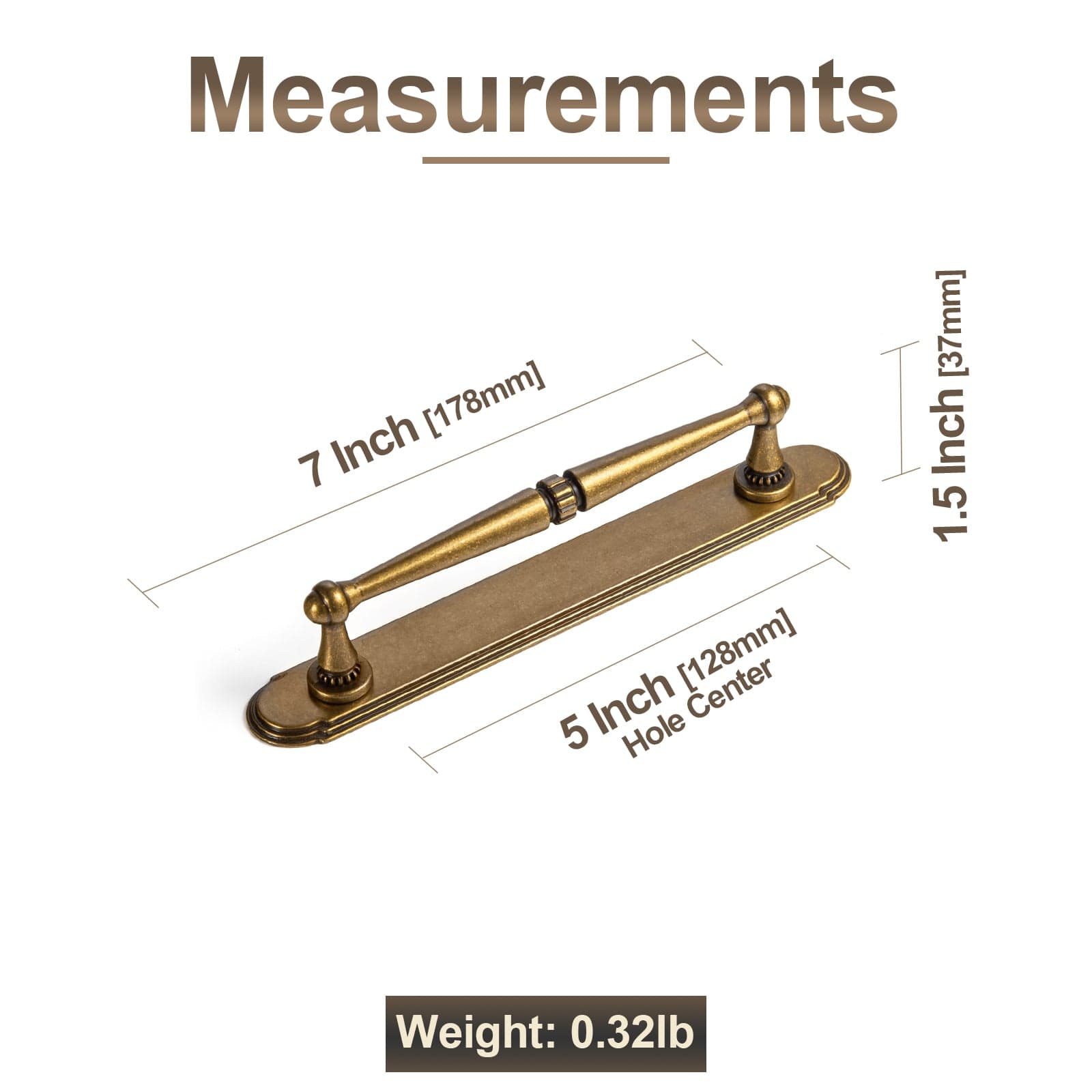 Goo-Ki 2 Pack Ornate Vintage Brass Drawer Pulls - Classic Cabinet Handles with Decorative Back Plates