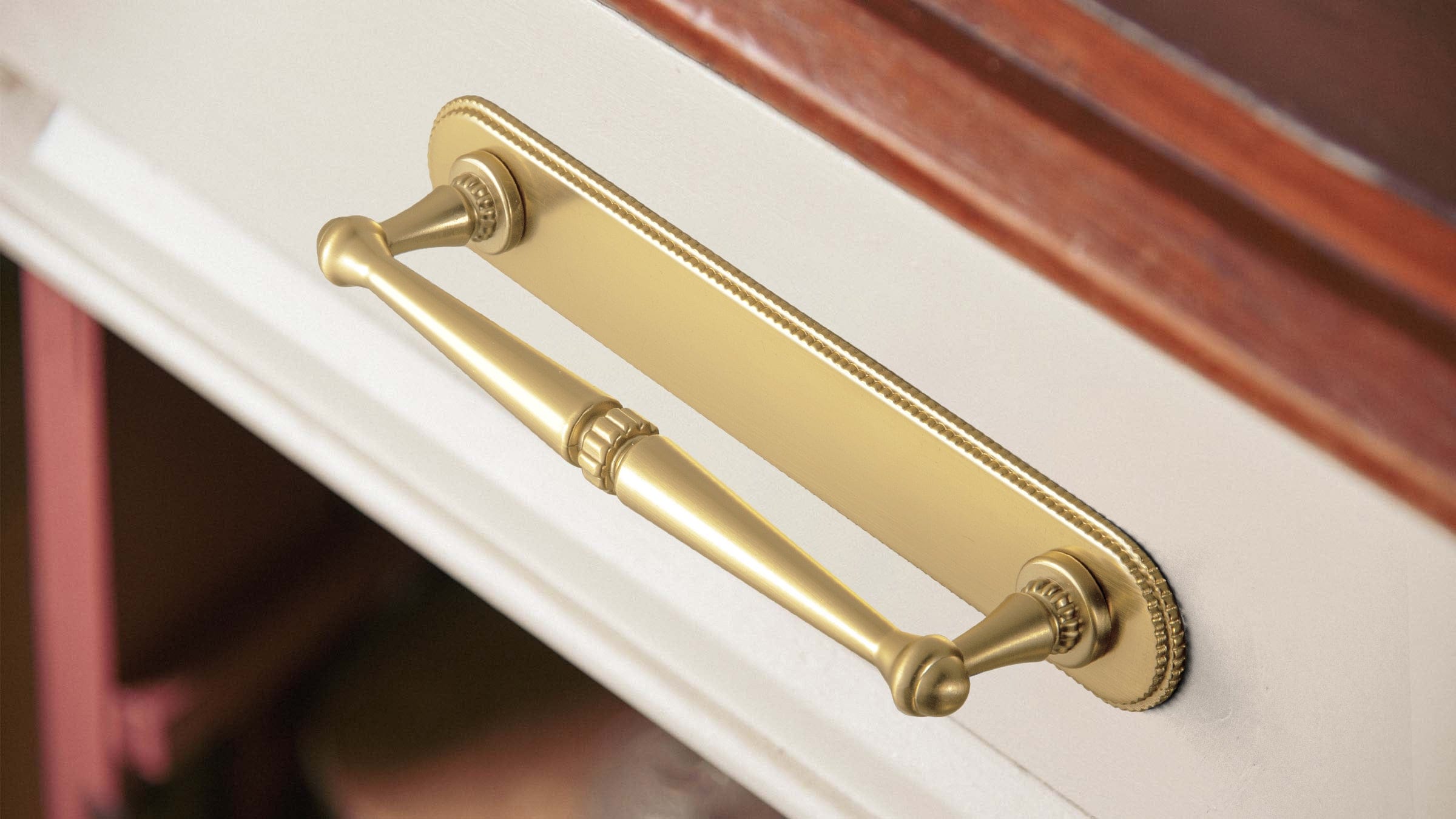 Goo-Ki 2 Pack Ornate Vintage Brass Drawer Pulls - Classic Cabinet Handles with Decorative Back Plates