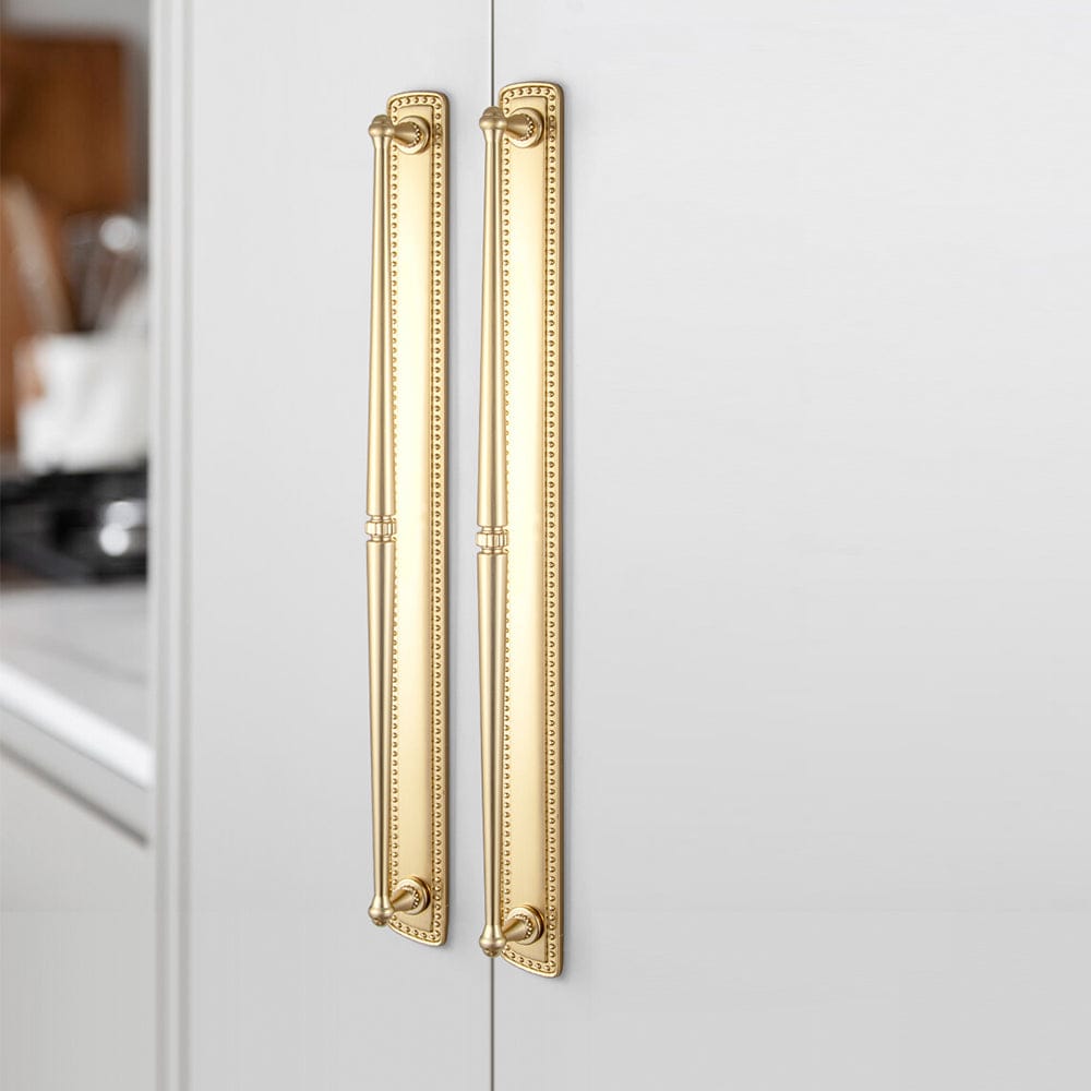 Goo-Ki 2 Pack Ornate Vintage Brass Drawer Pulls - Classic Cabinet Handles with Decorative Back Plates