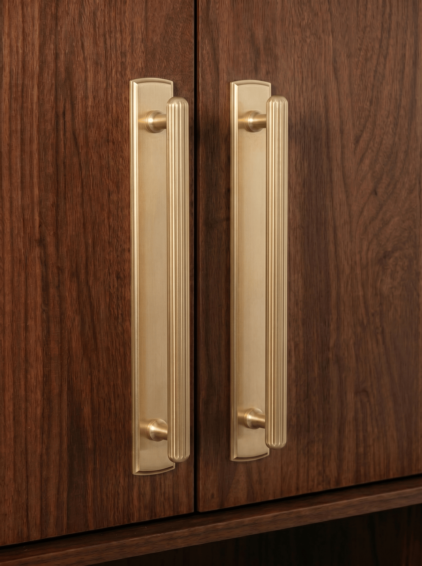 Goo-Ki 2 Pack Ribbed Fluted Cabinet Pull Handle with Backplate, Vintage Zinc Alloy Drawer Bar Pull