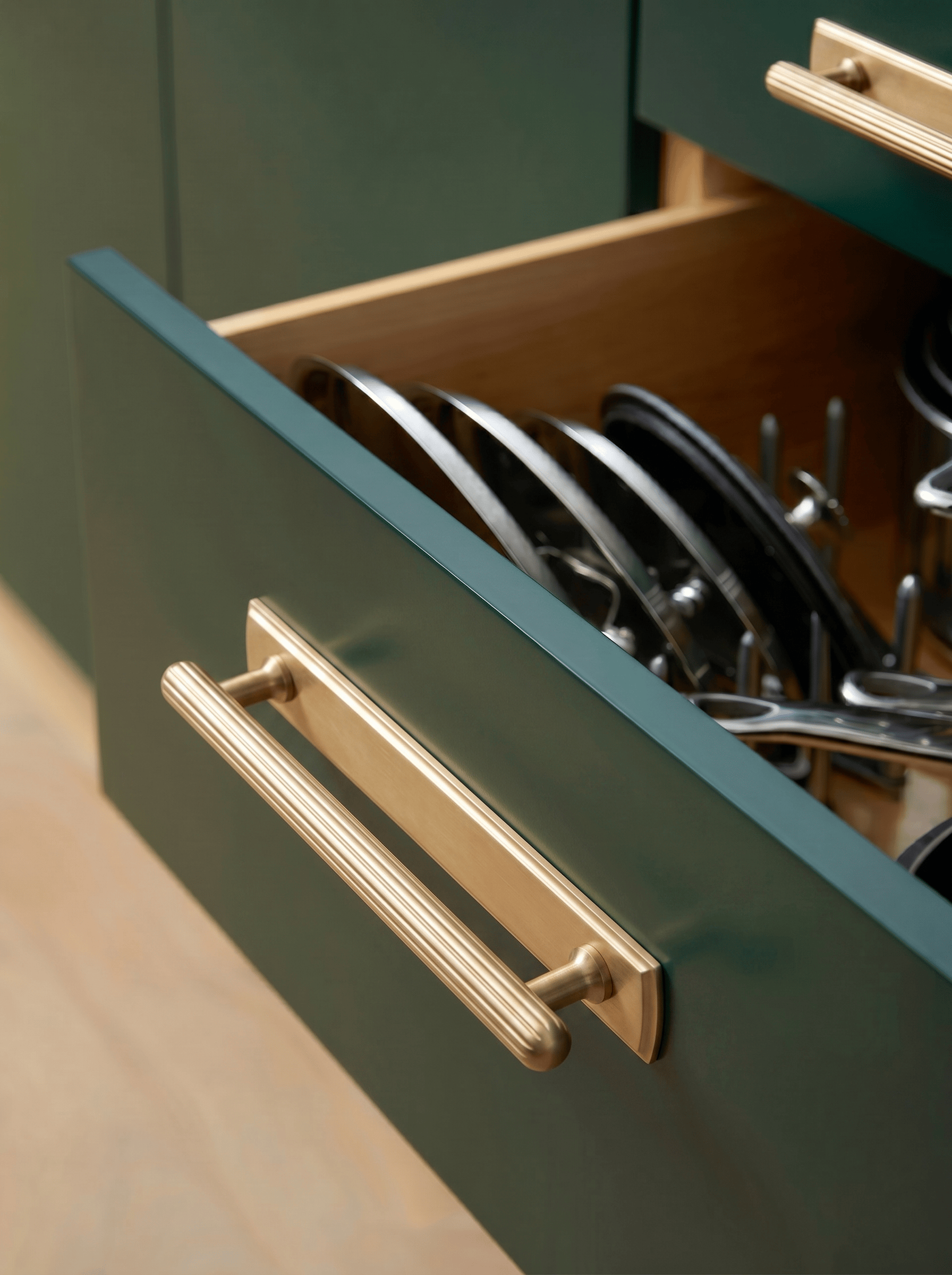 Goo-Ki 2 Pack Ribbed Fluted Cabinet Pull Handle with Backplate, Vintage Zinc Alloy Drawer Bar Pull