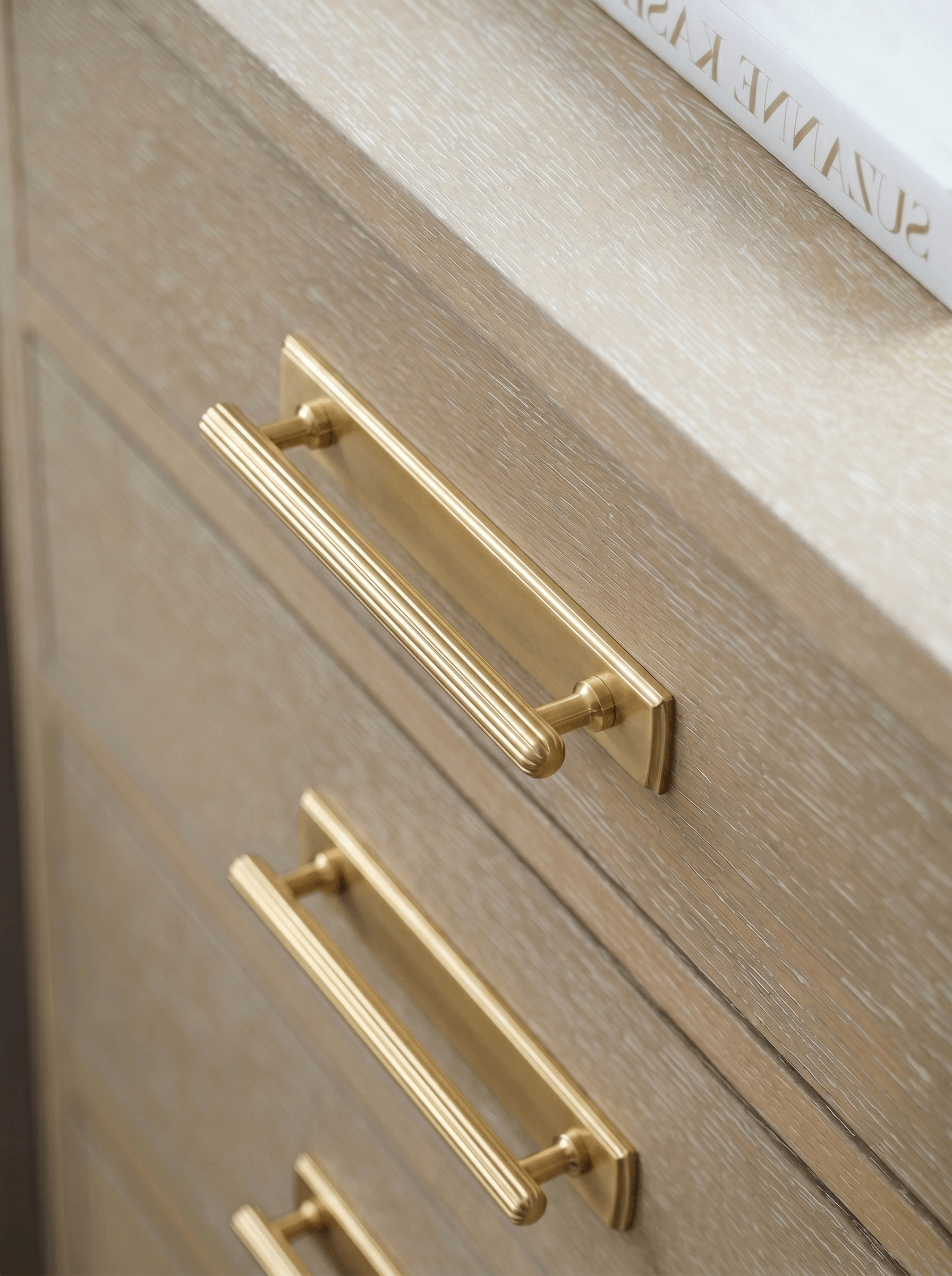 Goo-Ki 2 Pack Ribbed Fluted Cabinet Pull Handle with Backplate, Vintage Zinc Alloy Drawer Bar Pull