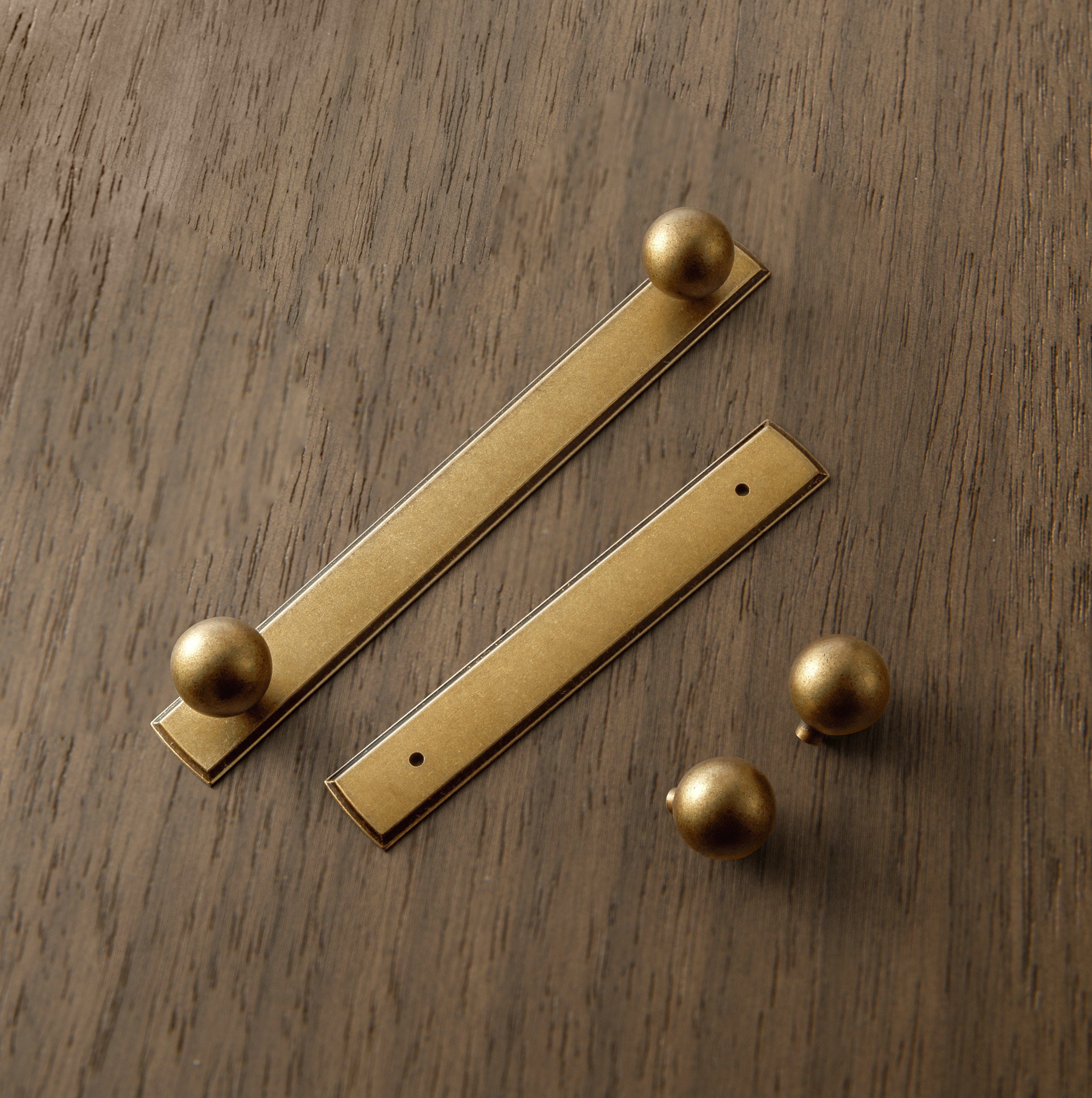 Goo-Ki 2 Pack Round Cabinet Knobs with Back Plate Zinc Alloy Cabinet Handle with Long Back Plate