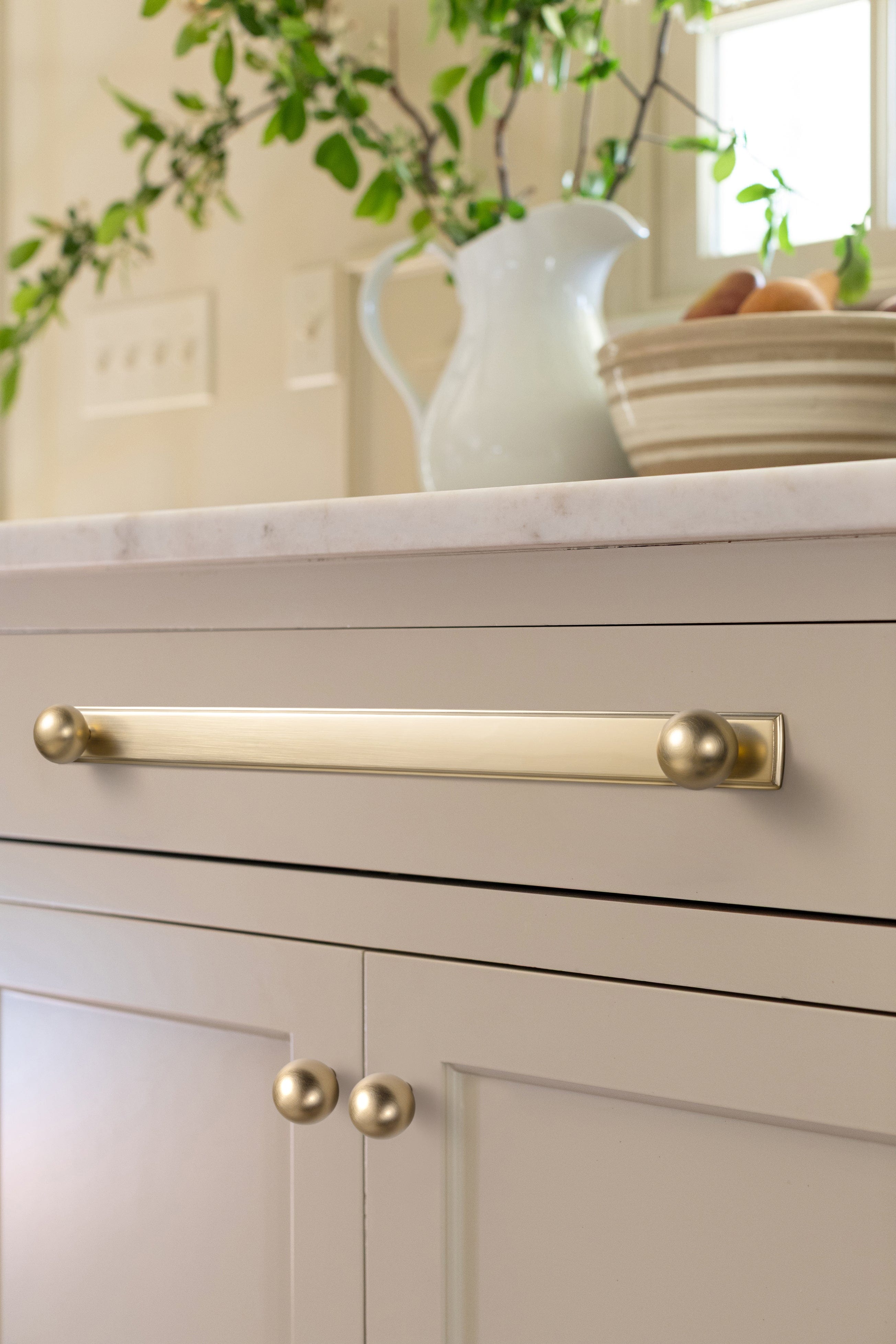 Goo-Ki 2 Pack Round Cabinet Knobs with Back Plate Zinc Alloy Cabinet Handle with Long Back Plate