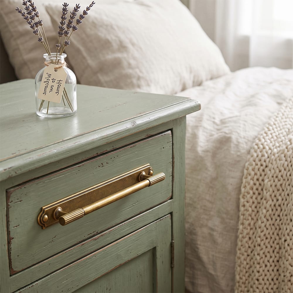 Goo-Ki 2 Pack Striped Cabinet Pull Retro Brass Cabinet Handles Knobs with Back Plate