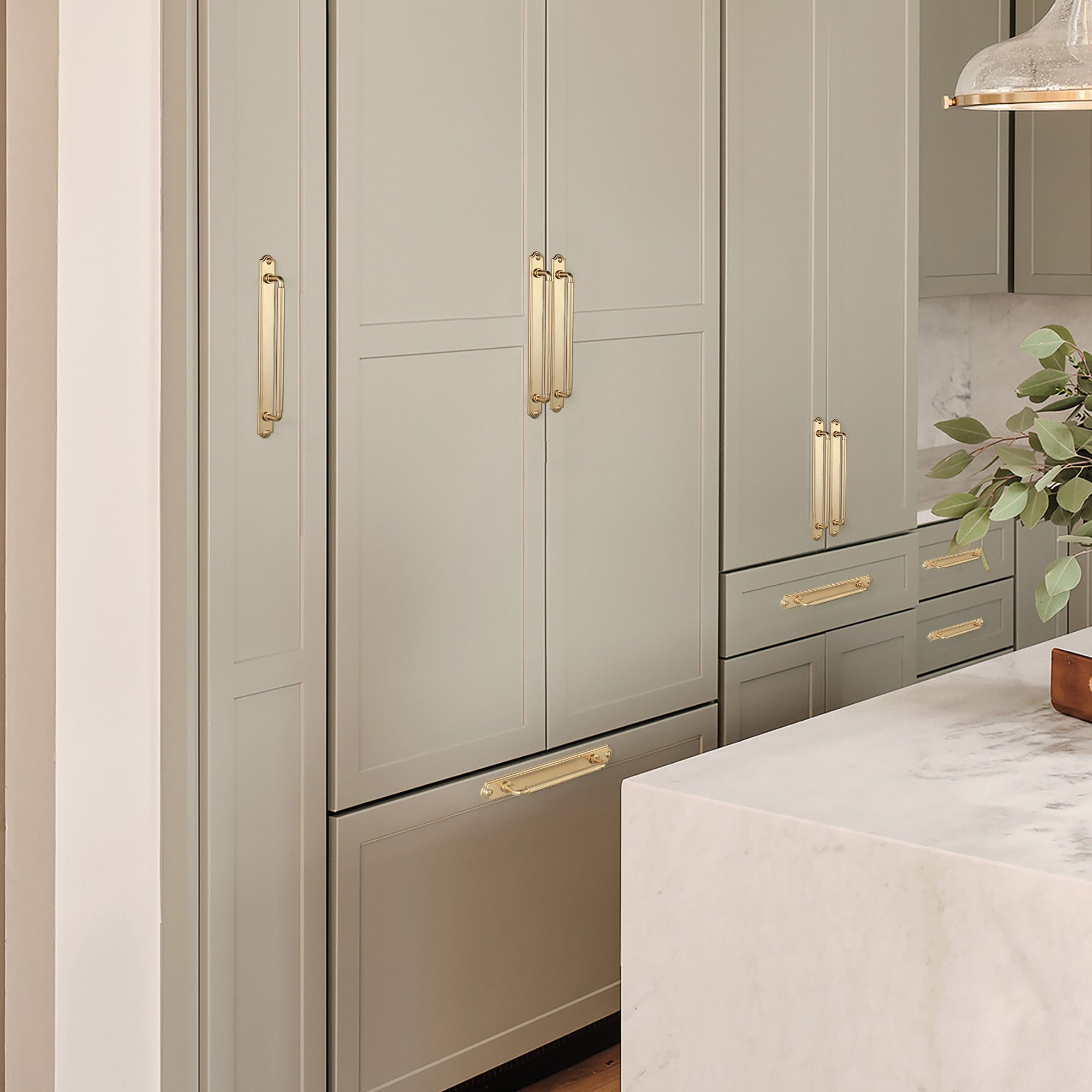 Goo-Ki 2 Pack Sturdy Zinc Alloy Cabinet Pulls with Back Plate Set: Uniquely Angular Design for Modern Spaces