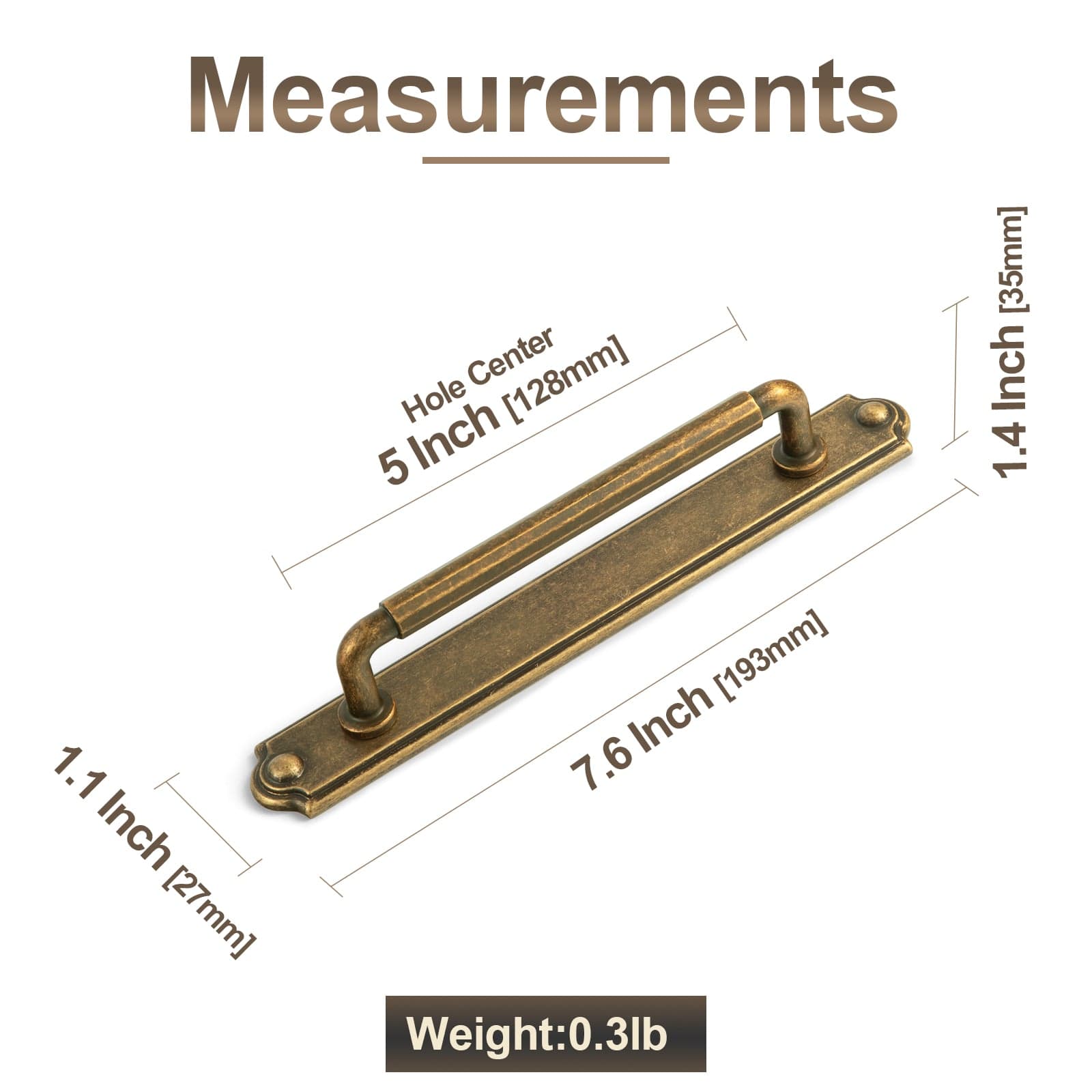 Goo-Ki 2 Pack Sturdy Zinc Alloy Cabinet Pulls with Back Plate Set: Uniquely Angular Design for Modern Spaces