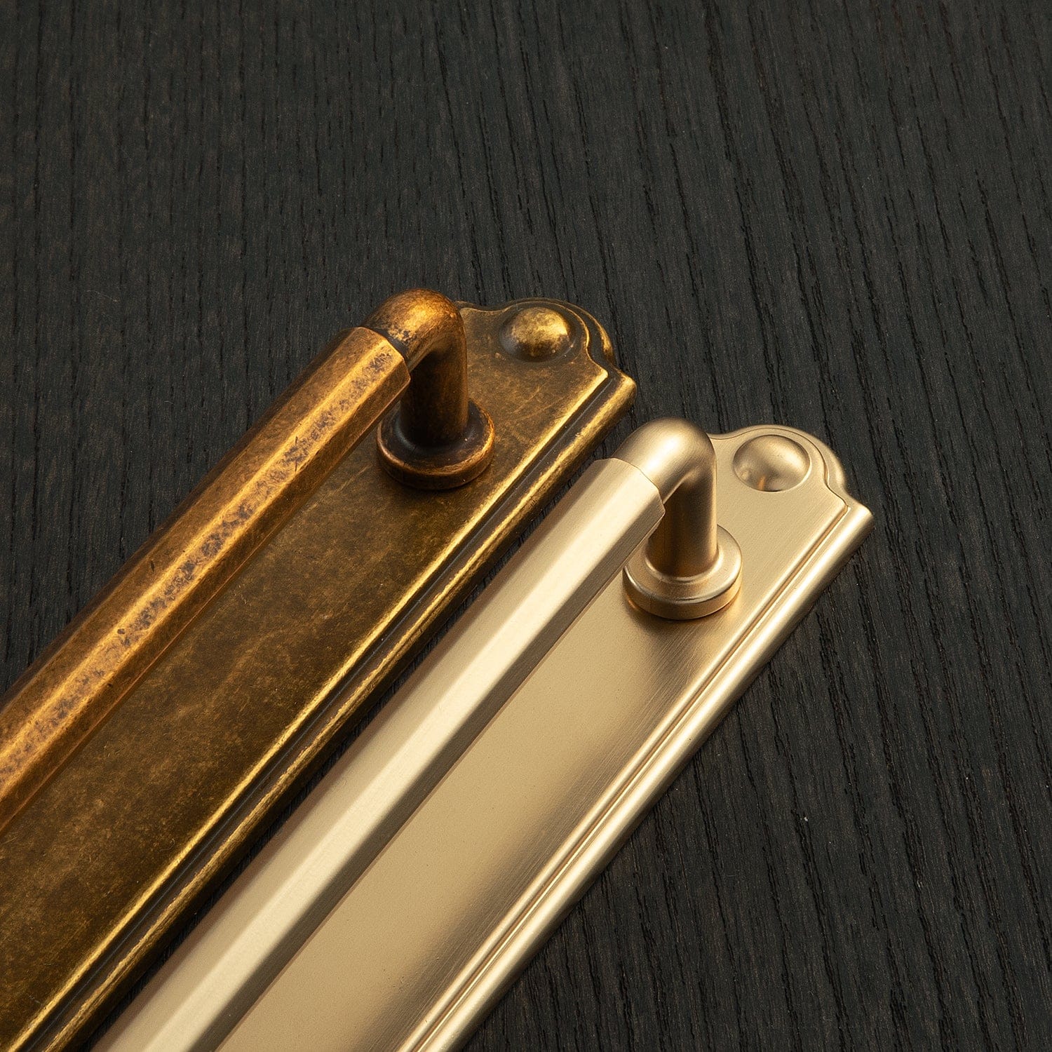 Goo-Ki 2 Pack Sturdy Zinc Alloy Cabinet Pulls with Back Plate Set: Uniquely Angular Design for Modern Spaces