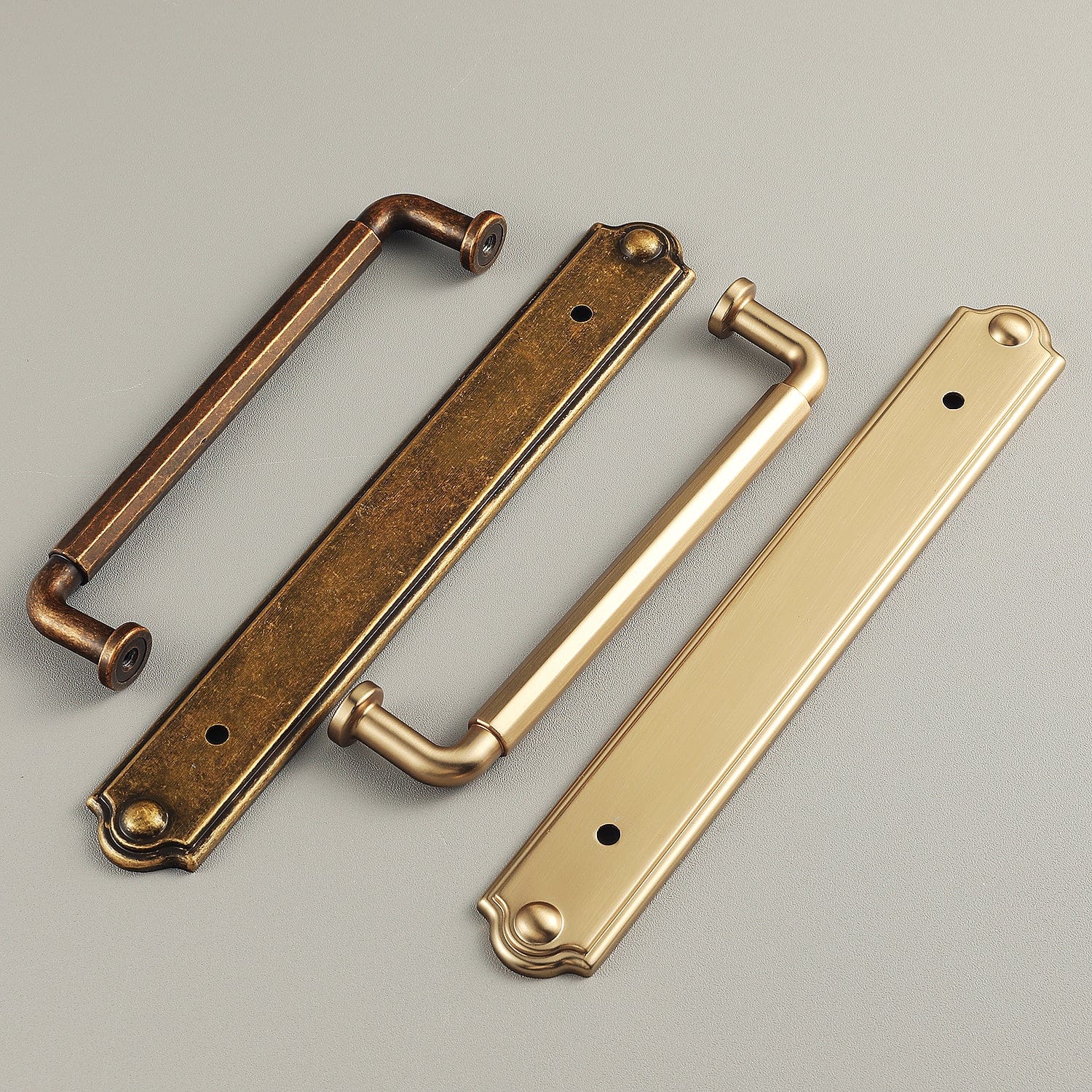 Goo-Ki 2 Pack Sturdy Zinc Alloy Cabinet Pulls with Back Plate Set: Uniquely Angular Design for Modern Spaces