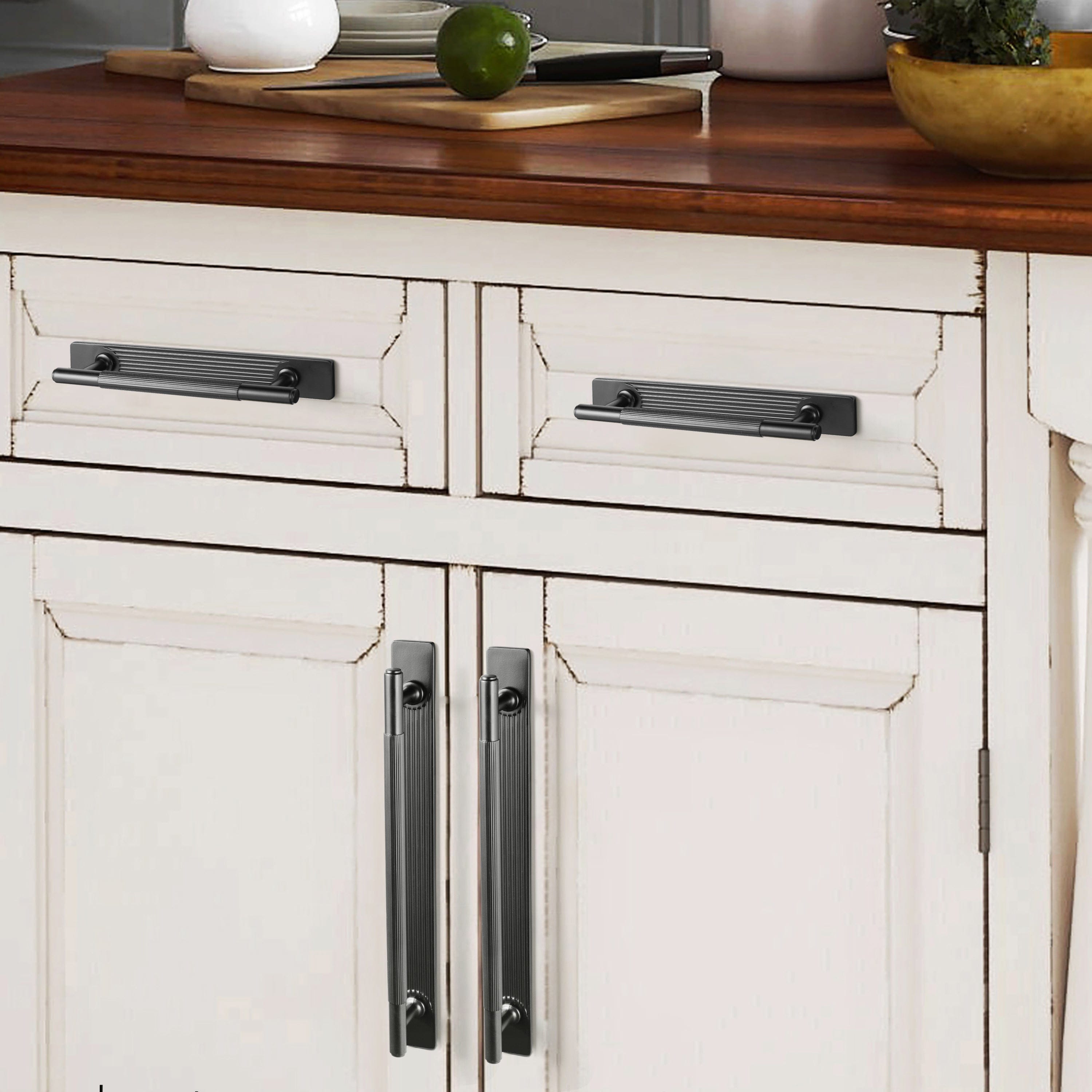 Goo-Ki 2 Pack Vintage Brass Textured Zinc Alloy Cabinet Pulls with Back Plates