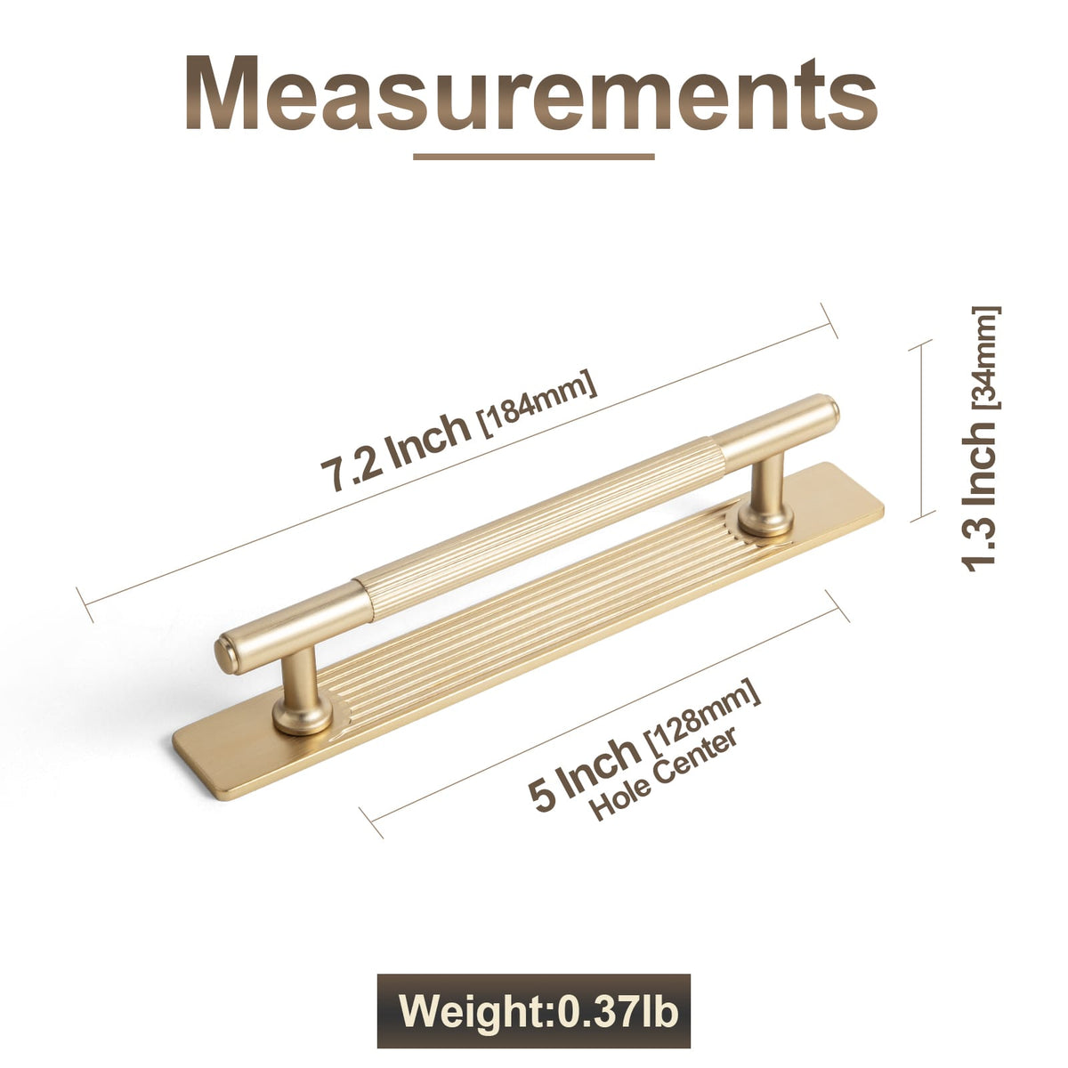 Goo-Ki 2 Pack Vintage Brass Textured Zinc Alloy Cabinet Pulls with Back Plates