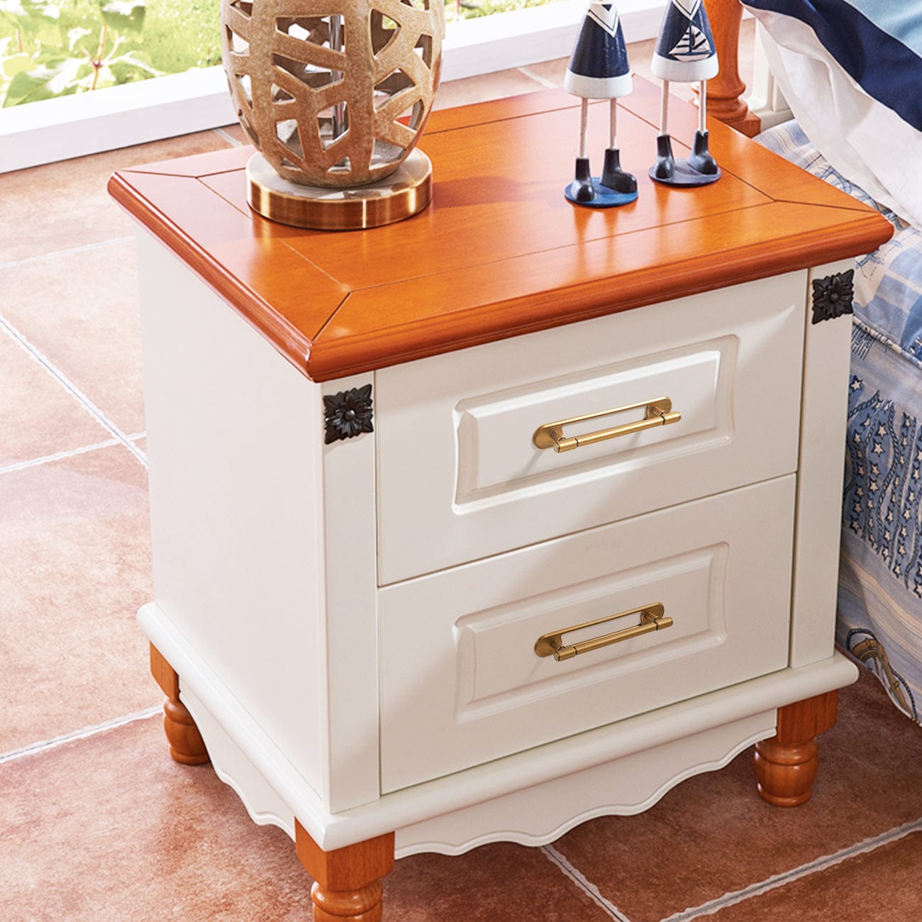 Goo-Ki 2 Pack Vintage Bronze Kitchen Drawer Bar Pulls with Back Plate for Cupboard Closet Wardrobe