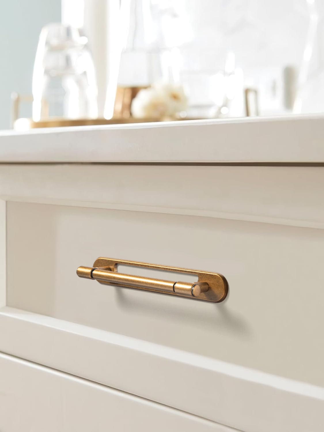 Goo-Ki 2 Pack Vintage Bronze Kitchen Drawer Bar Pulls with Back Plate for Cupboard Closet Wardrobe