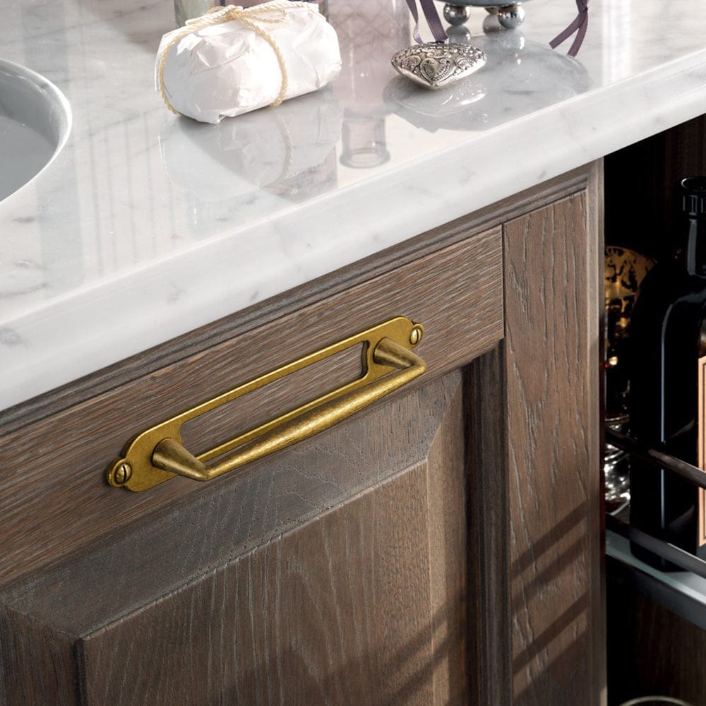 Goo-Ki 2 Pack Vintage Zinc Alloy Cabinet Pulls with Back Plate - Furniture Handles for Kitchen Cupboards