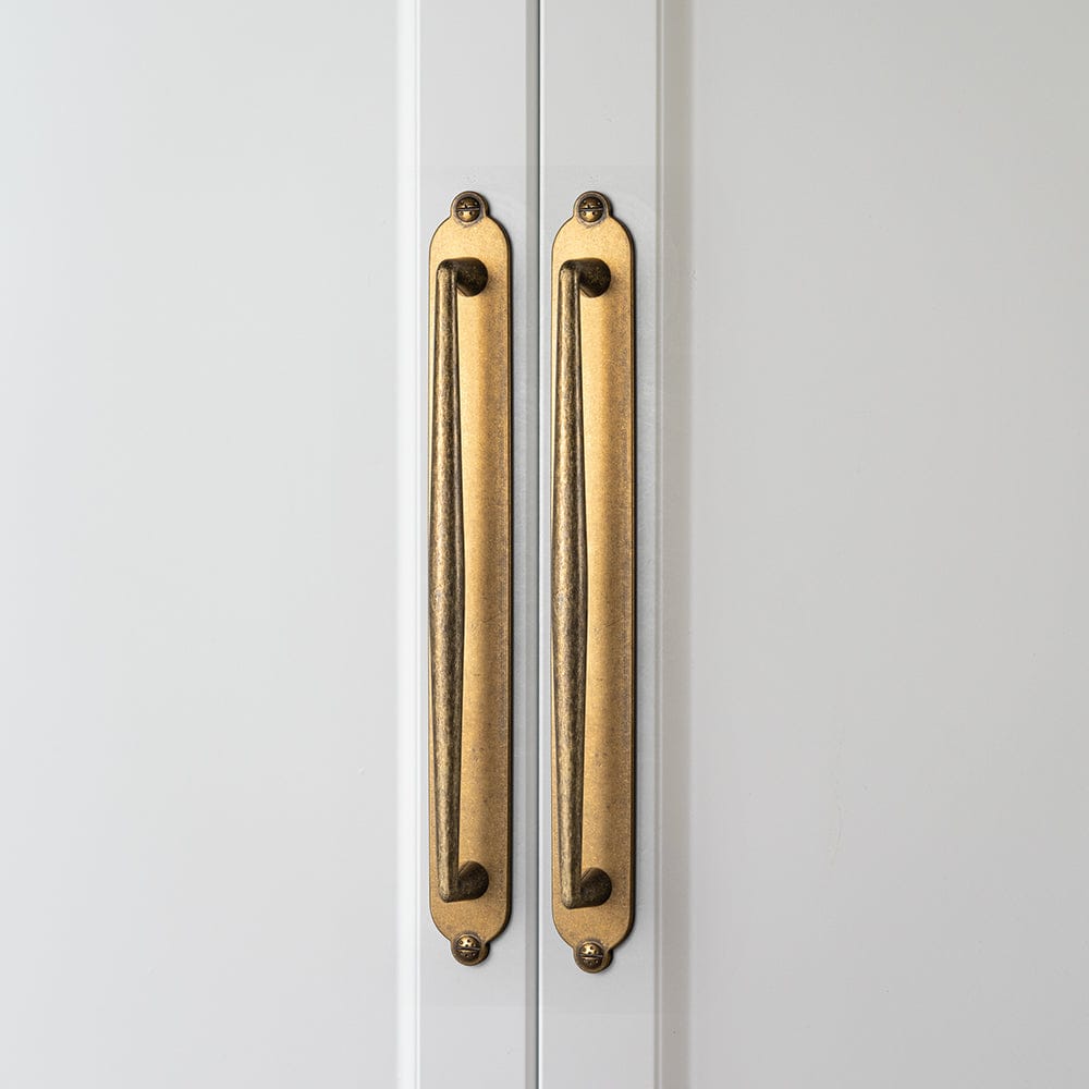 Goo-Ki 2 Pack Vintage Zinc Alloy Cabinet Pulls with Back Plate - Furniture Handles for Kitchen Cupboards