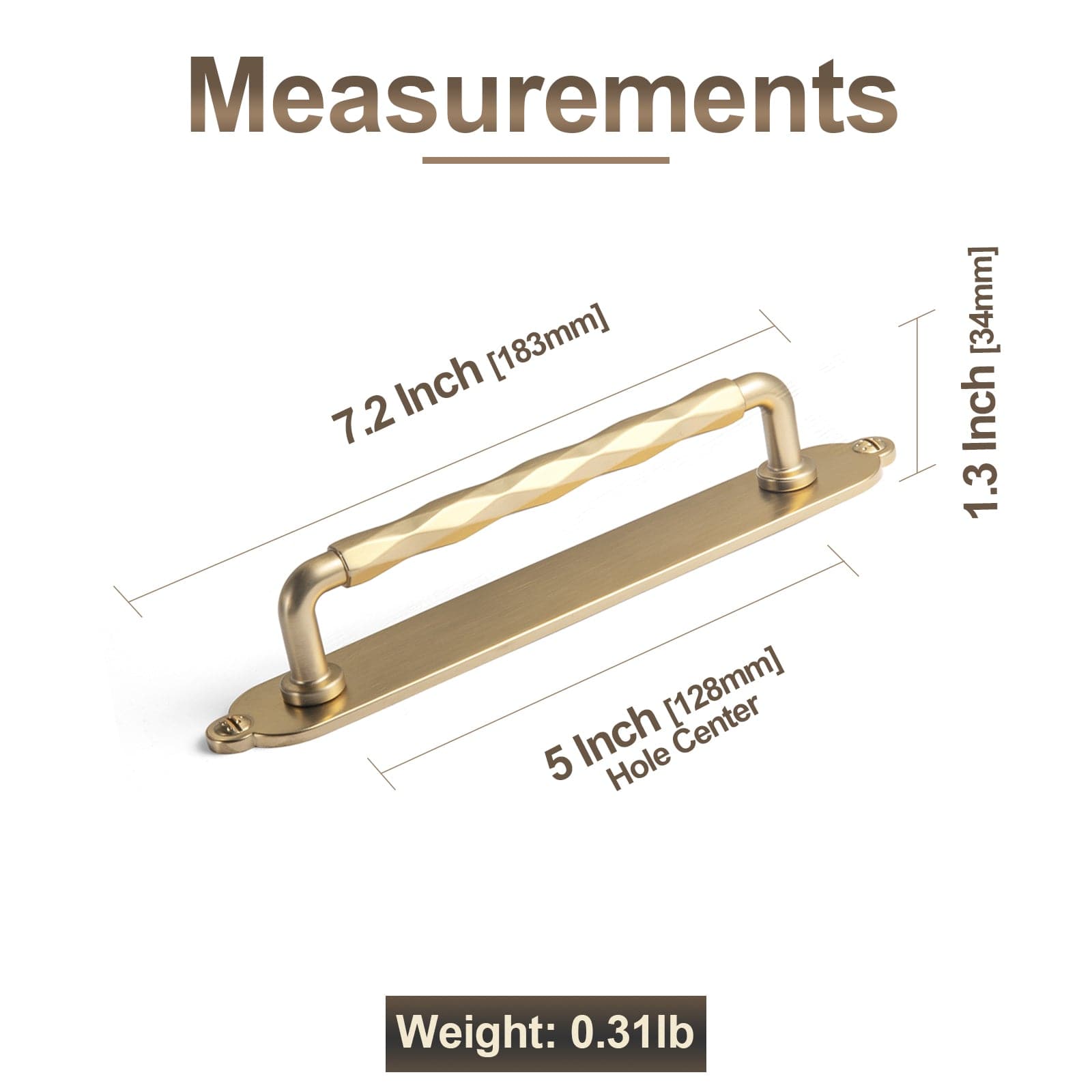 Goo-Ki 2 Pack Zinc Alloy Drawer Pulls with Back Plate Twisted Design Decorative Handles for Kitchen Cabinets