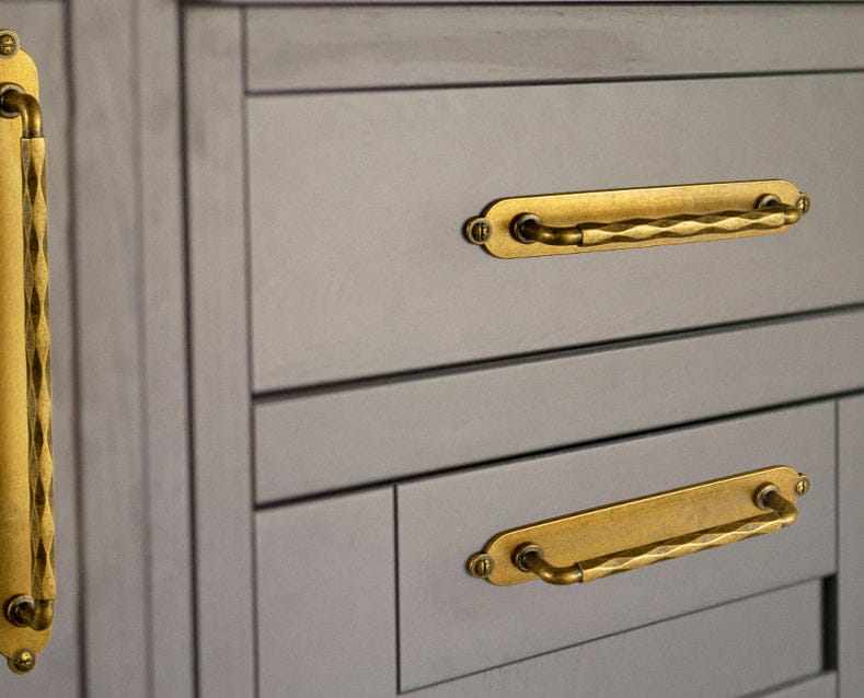 Goo-Ki 2 Pack Zinc Alloy Drawer Pulls with Back Plate Twisted Design Decorative Handles for Kitchen Cabinets