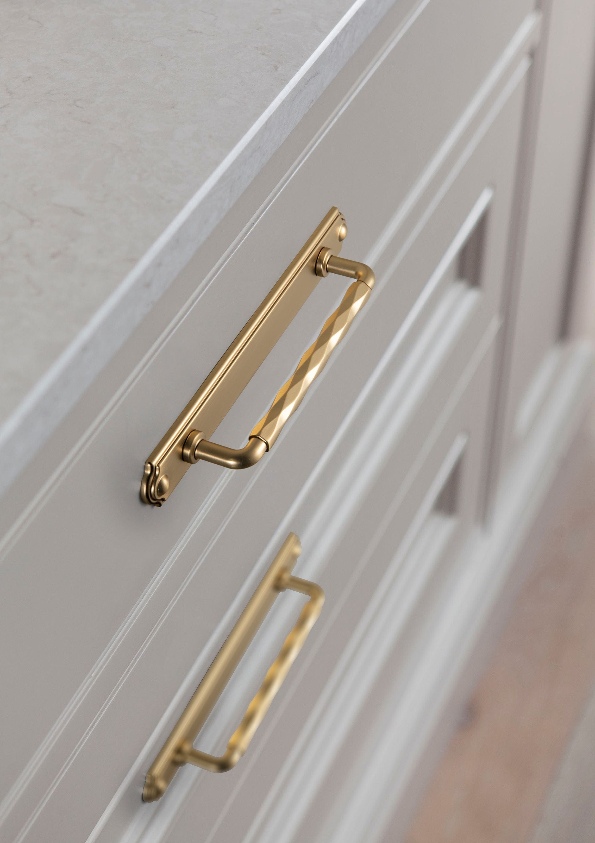 Goo-Ki 2 Pack Zinc Alloy Drawer Pulls with Back Plate Twisted Design Decorative Handles for Kitchen Cabinets