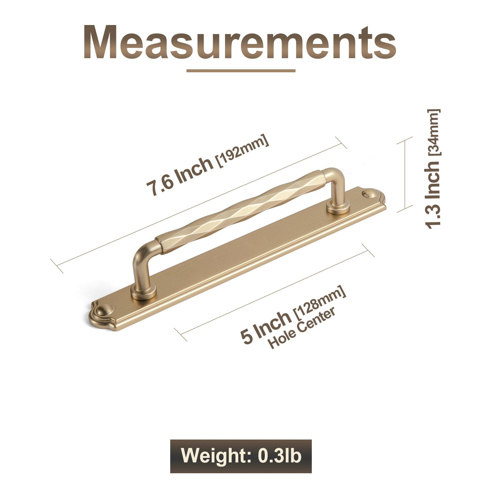 Goo-Ki 2 Pack Zinc Alloy Drawer Pulls with Back Plate Twisted Design Decorative Handles for Kitchen Cabinets