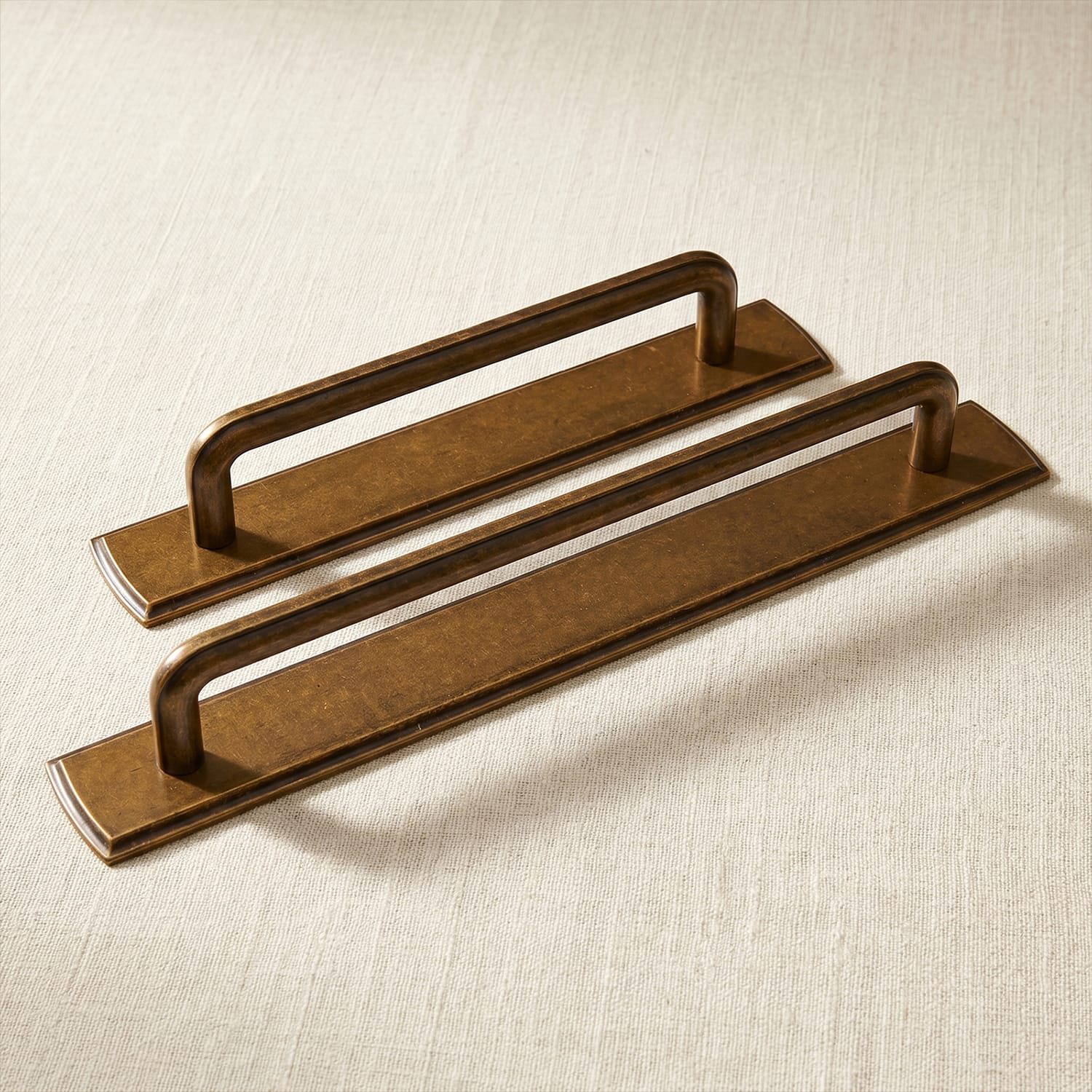 Goo-Ki 2 Pack Zinc Alloy U-Shaped Cabinet Handles, Vintage Drawer Pulls with Backplate for Kitchen & Bathroom Cabinetry
